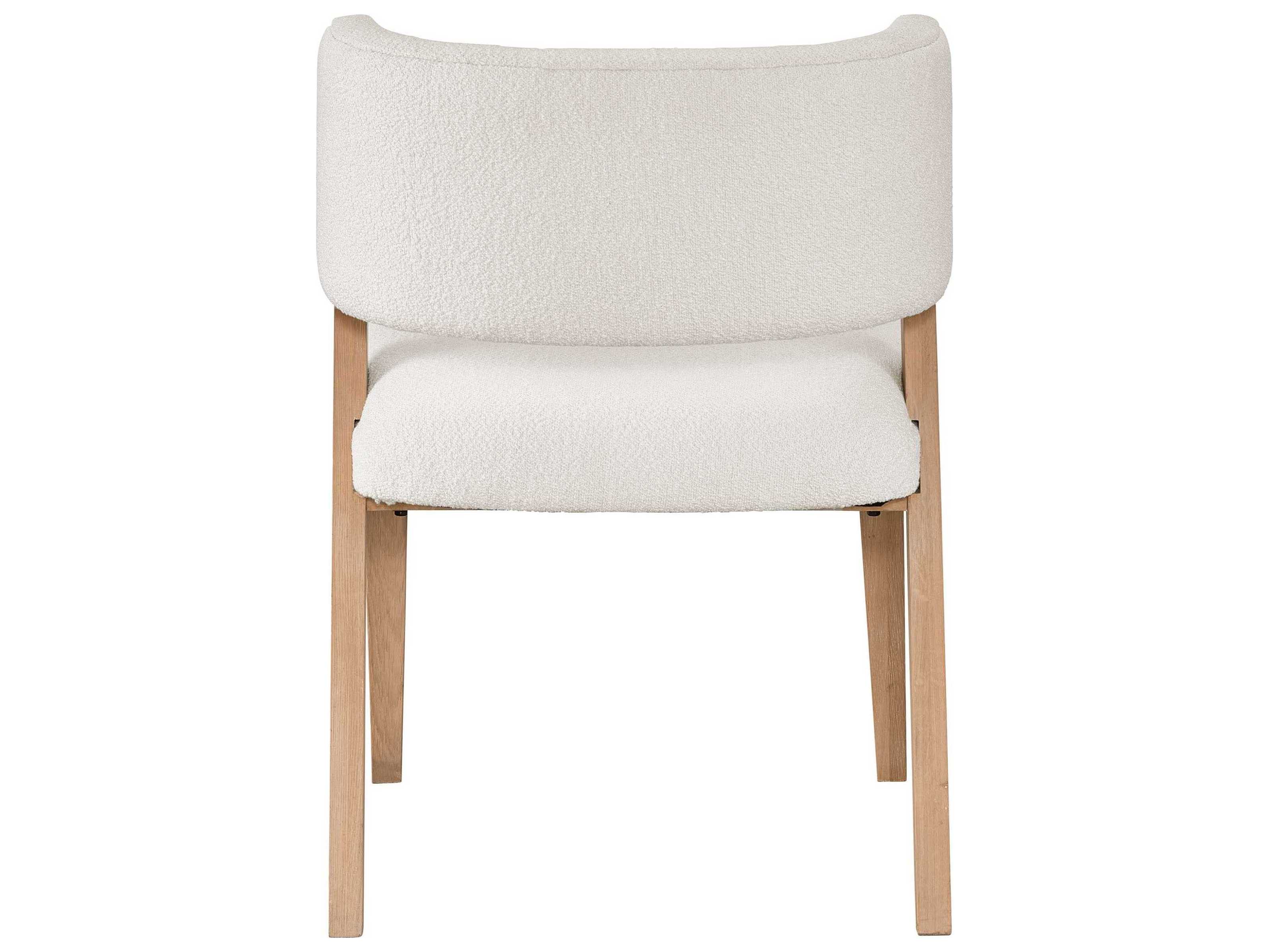 Universal Furniture Nomad Prier Oak Wood White Upholstered Side Dining Chair