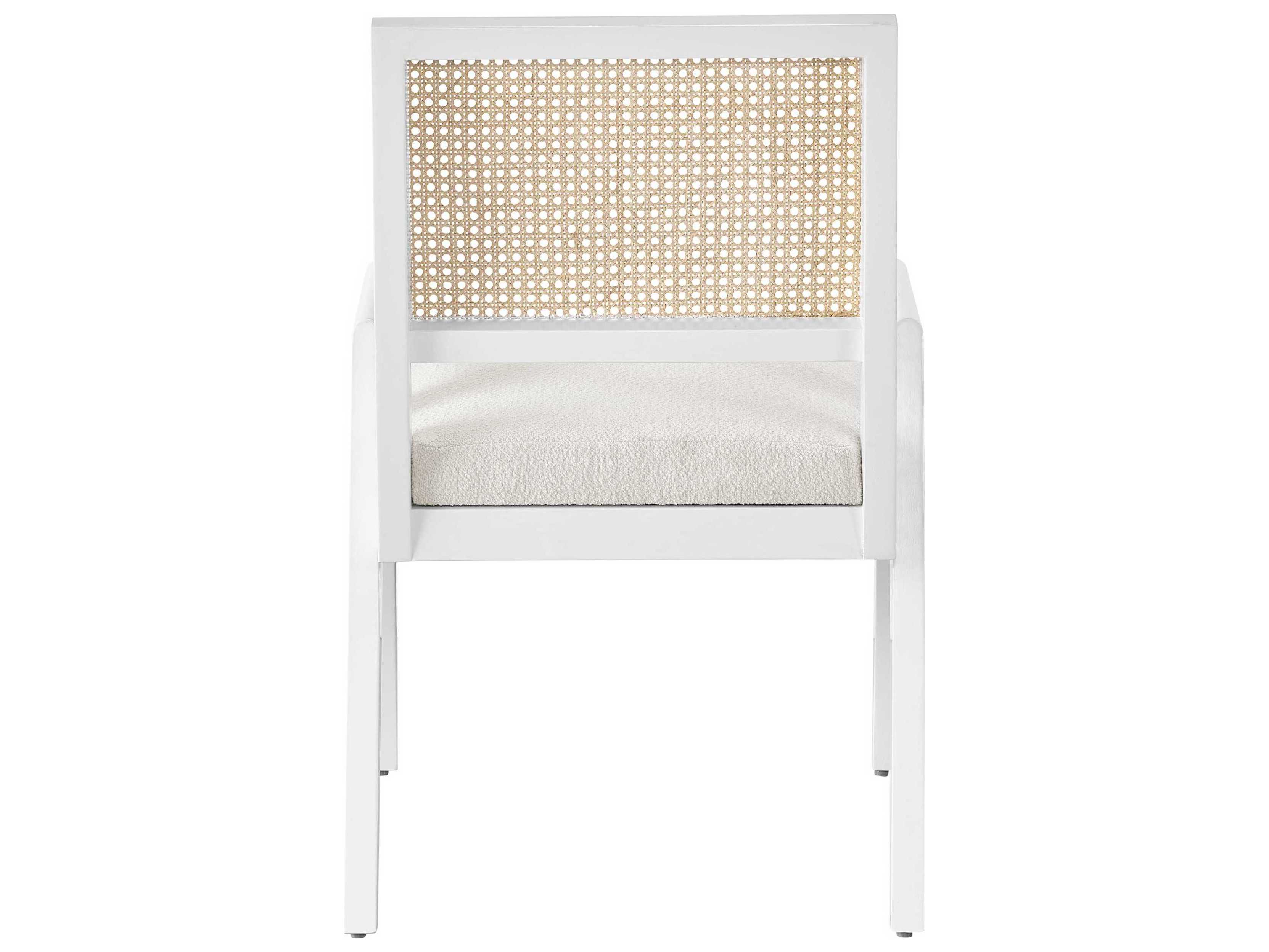 Universal Furniture Nomad Sonora Solid Wood White Upholstered Arm Dining Chair