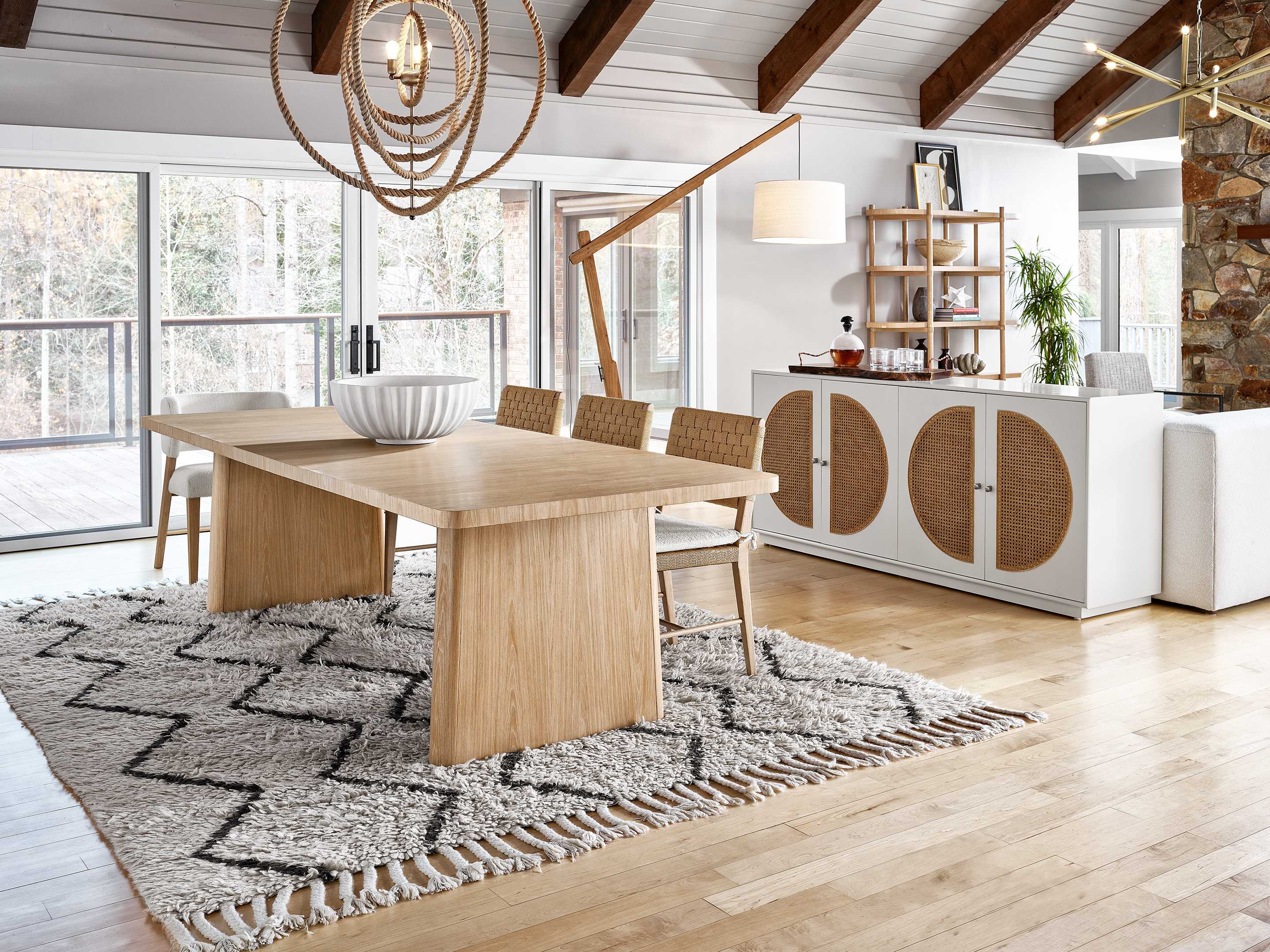 Universal Furniture Nomad Extendable Rectangular Wood Tech Oak Dining Table