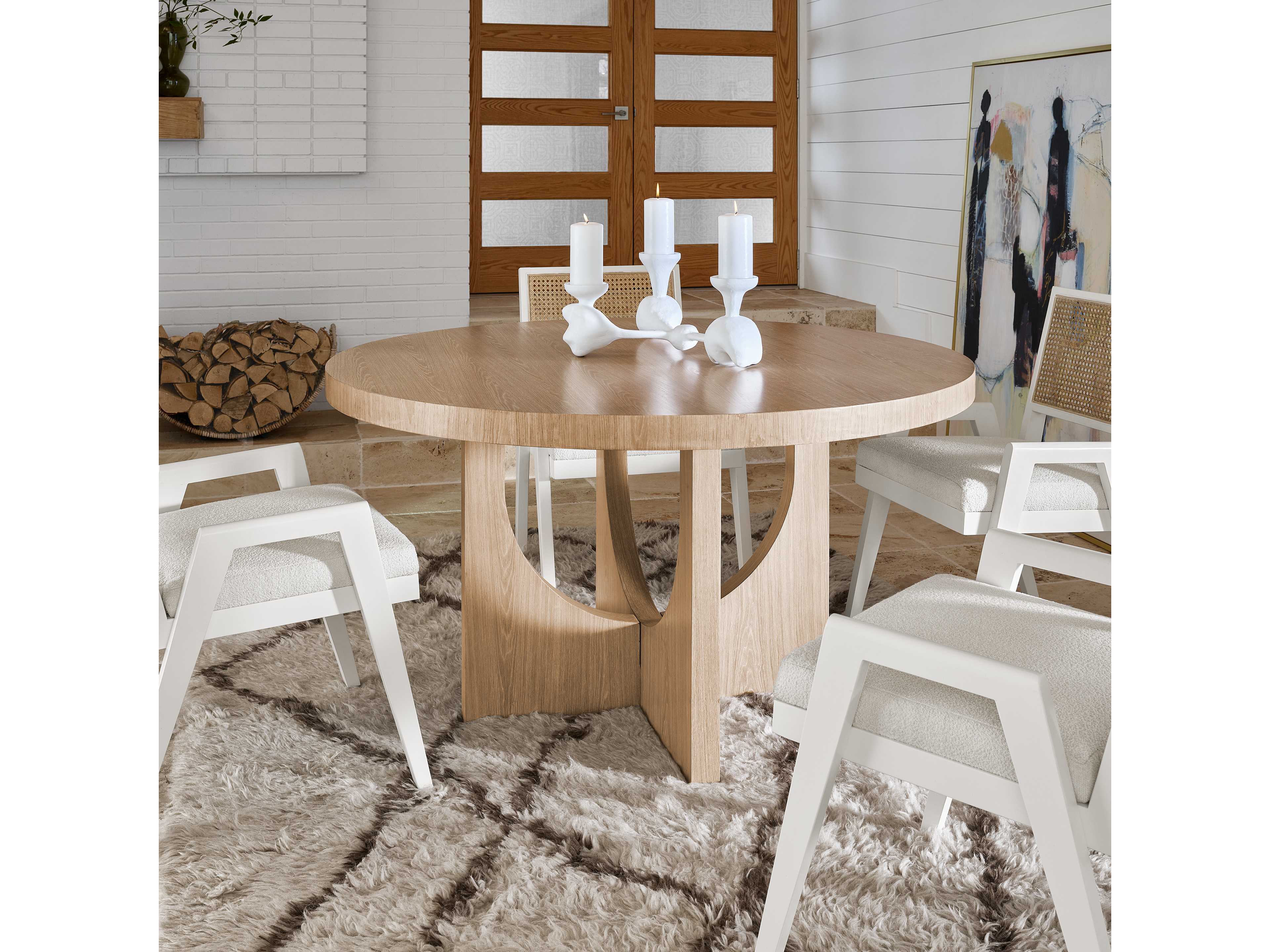 Universal Furniture Nomad Callon Round Wood Tech Oak Dining Table