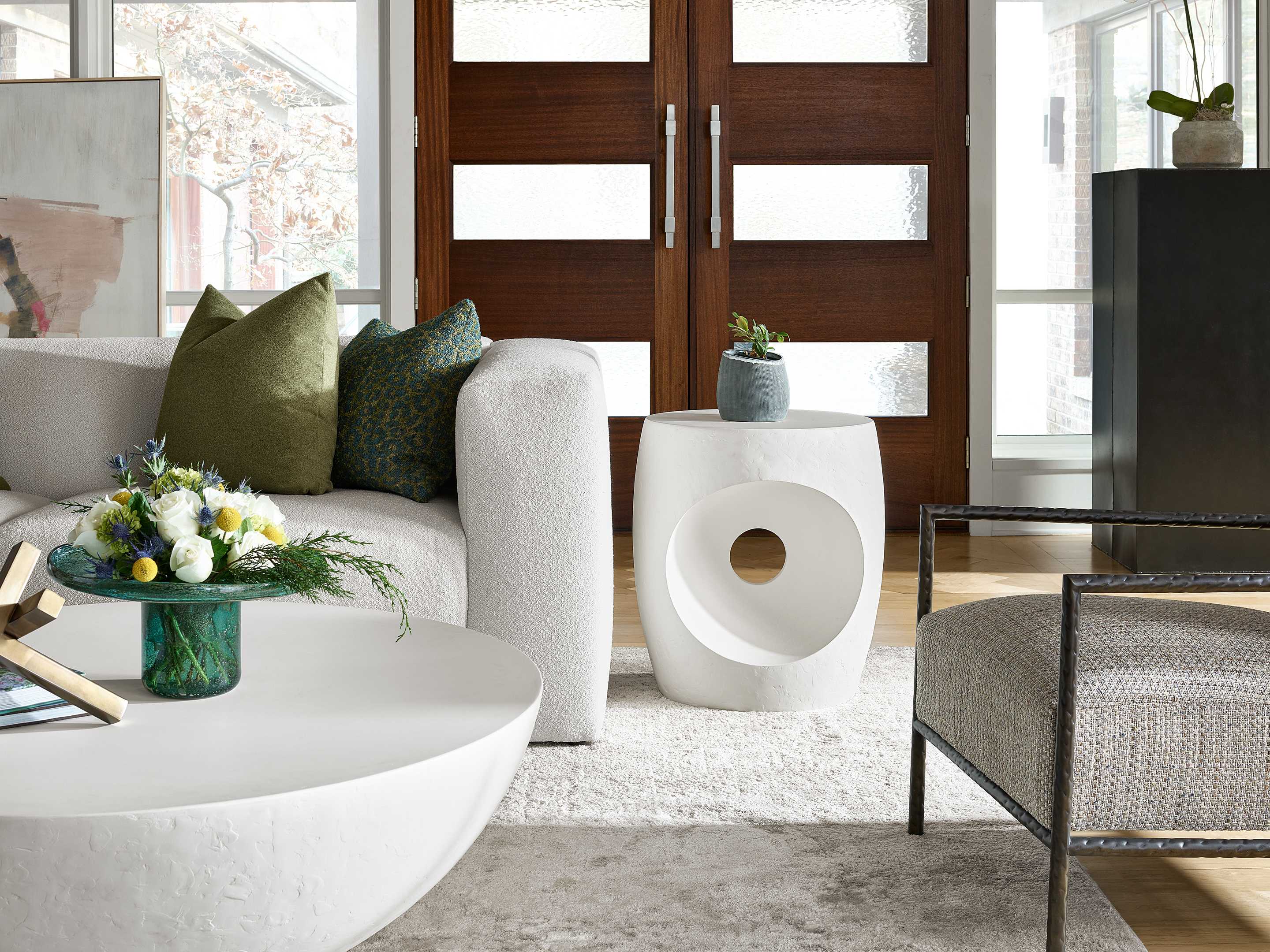 Universal Furniture Nomad Canyo Oval Abaco White End Table