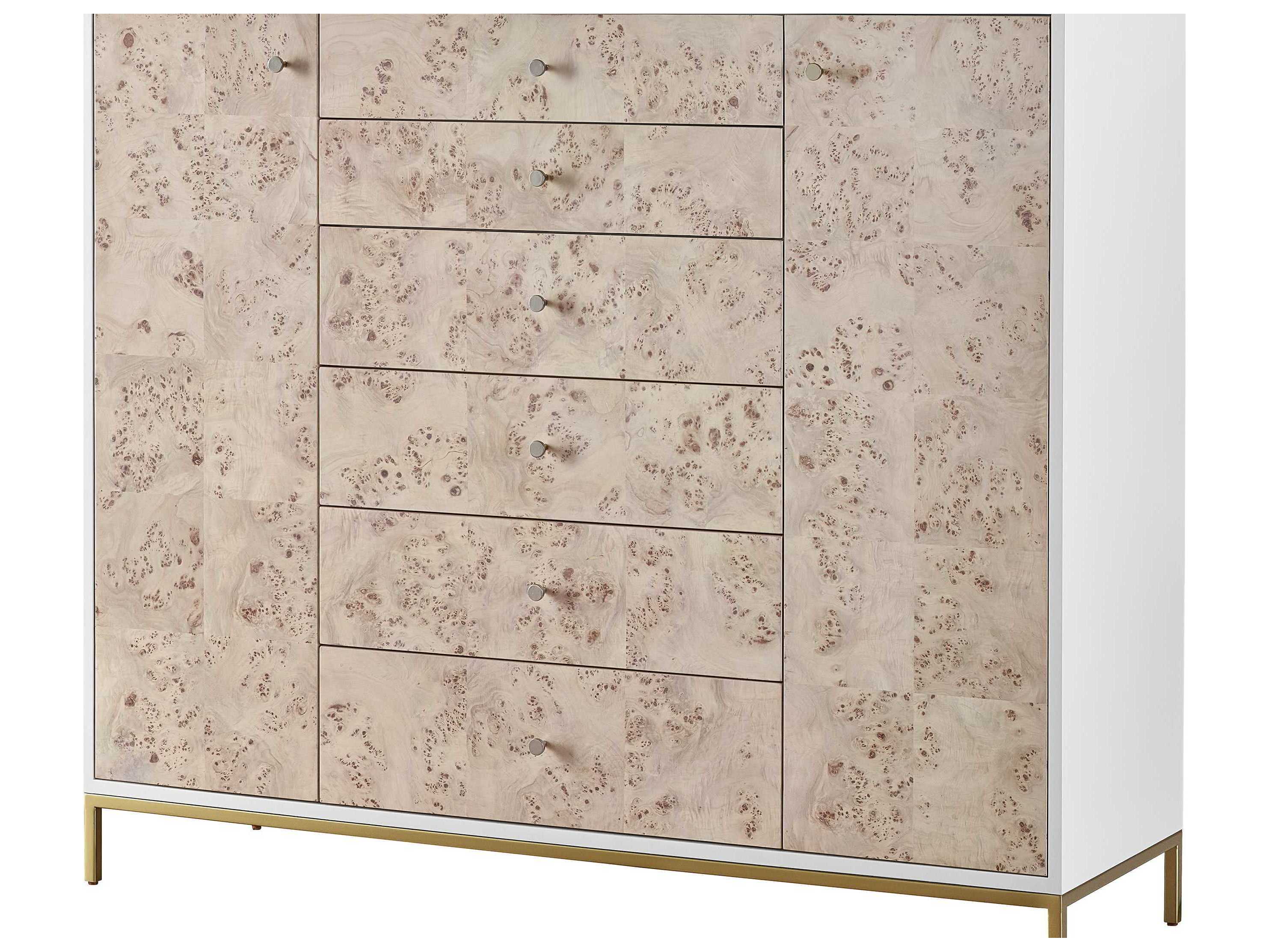Universal Furniture Tranquility 6-Drawers Mappa Burl White Accent Chest
