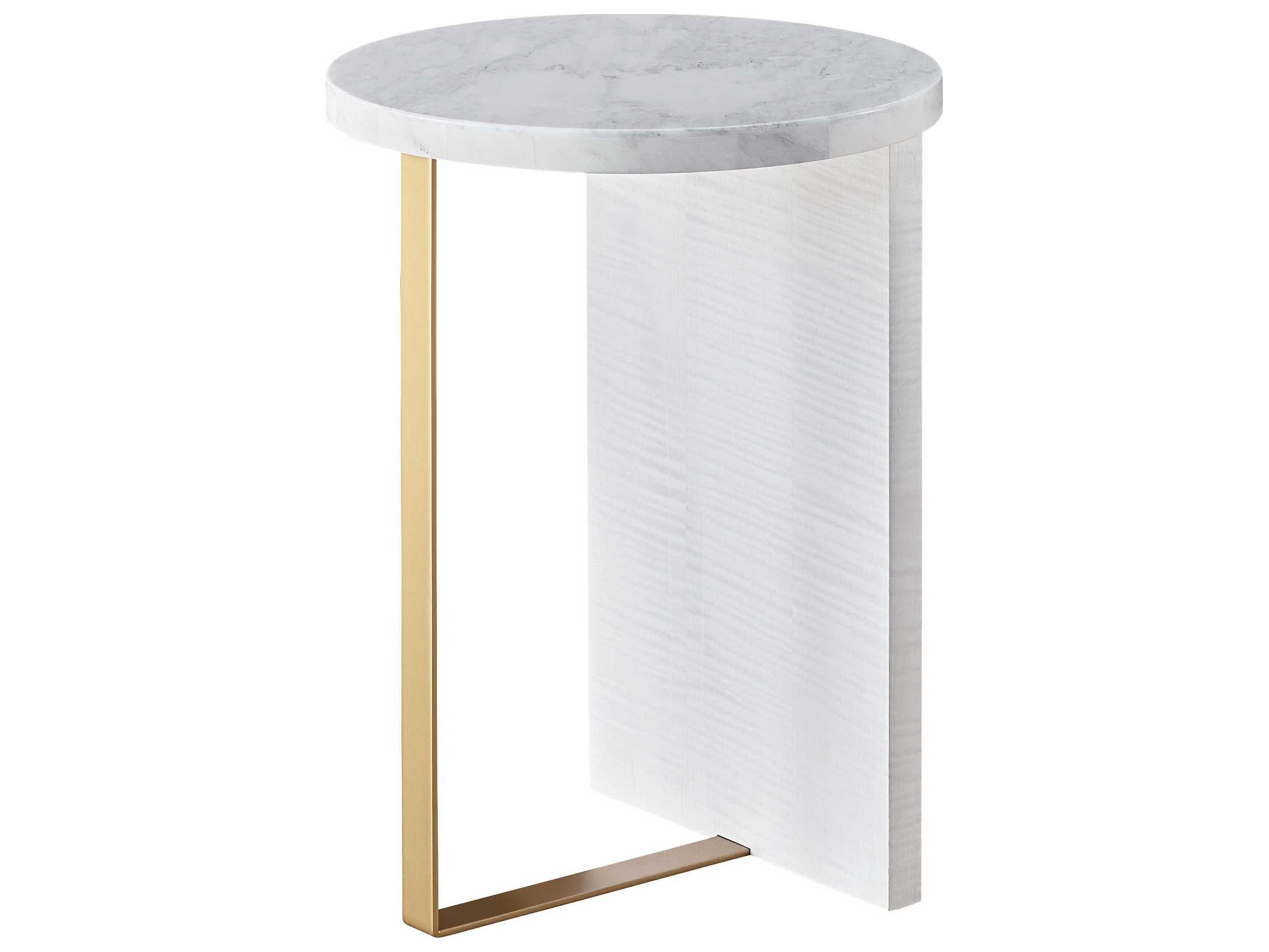 Universal Furniture Tranquility Reverie Round Marble Blac Sycamore End Table