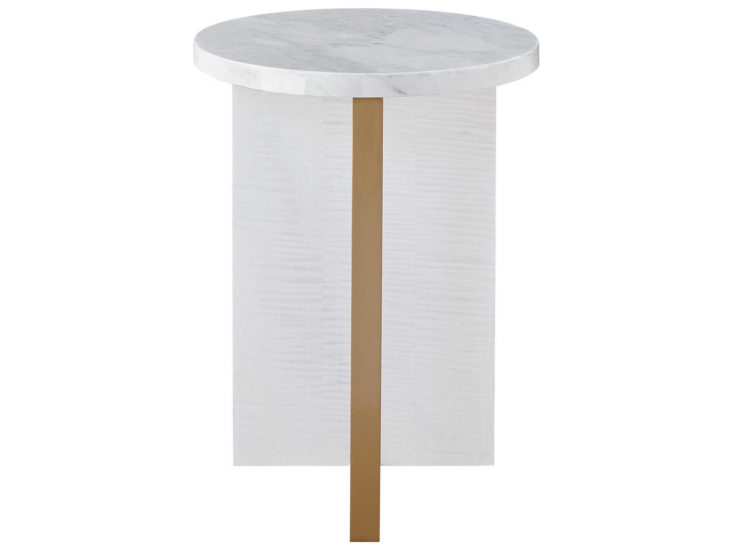 Universal Furniture Tranquility Reverie Round Marble Blac Sycamore End Table