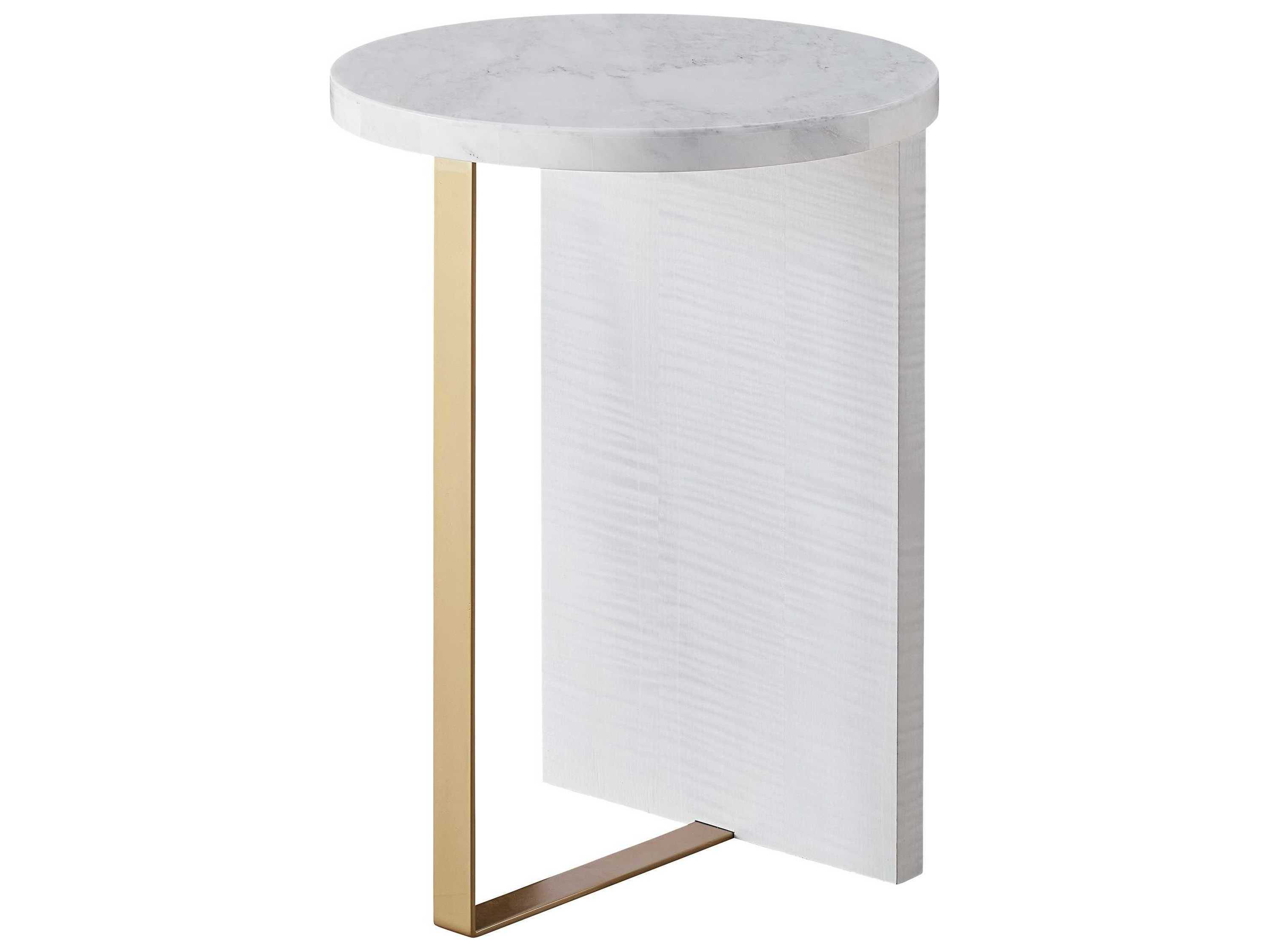 Universal Furniture Tranquility Reverie Round Marble Blac Sycamore End Table