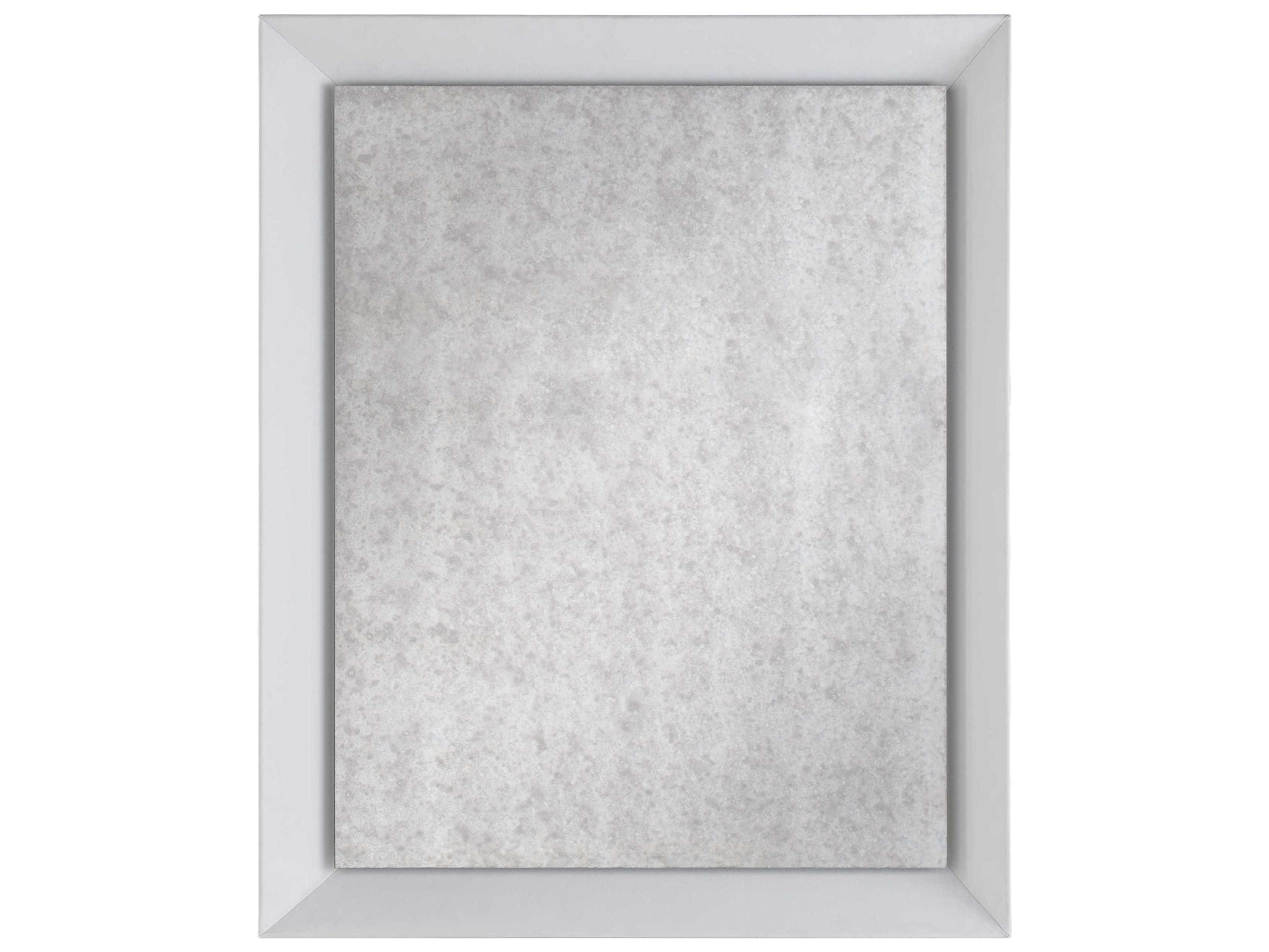 Universal Furniture Erinn V. Universal Ivory Faux Leather Antique Mirror Rectangular