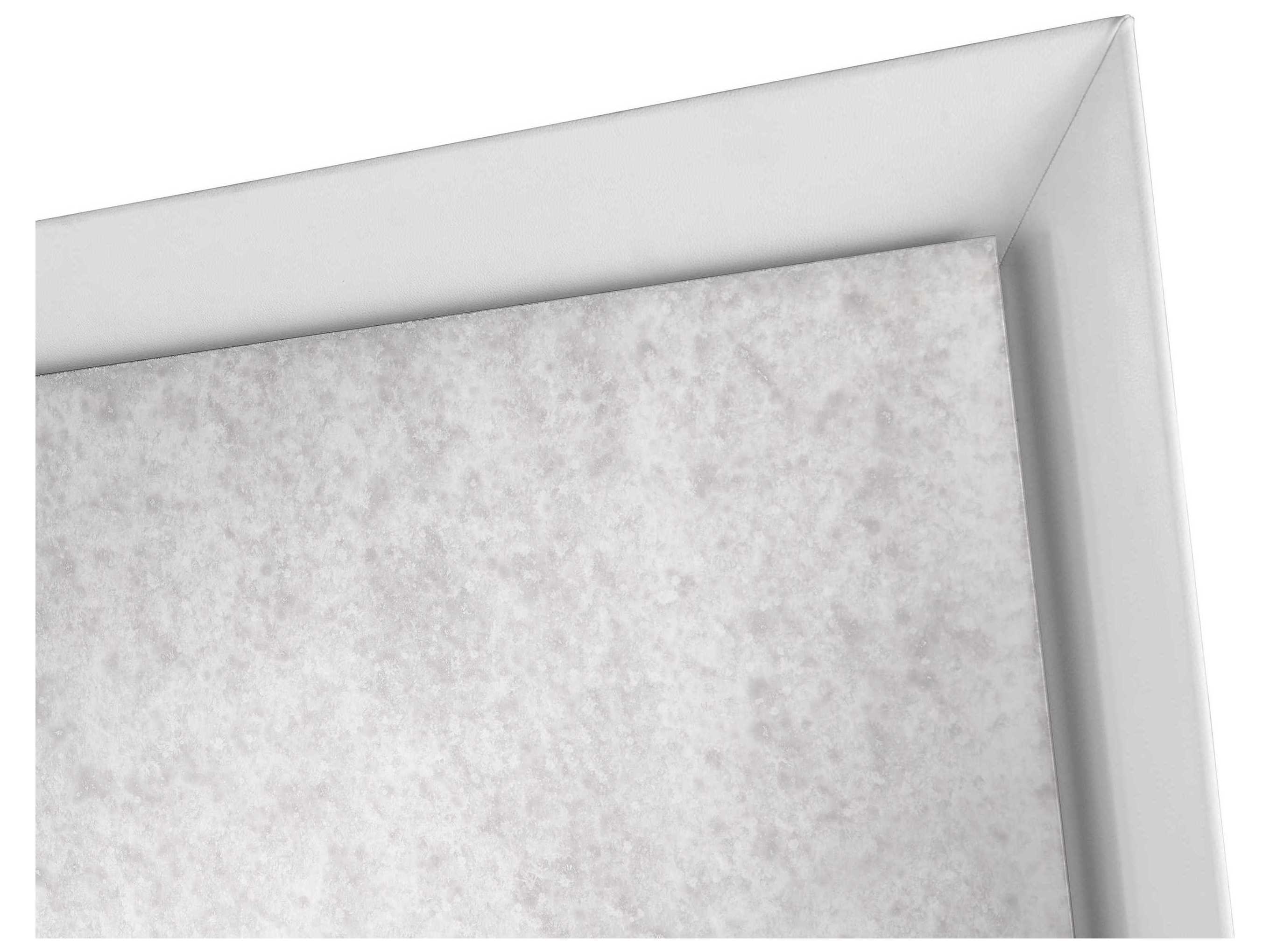 Universal Furniture Erinn V. Universal Ivory Faux Leather Antique Mirror Rectangular