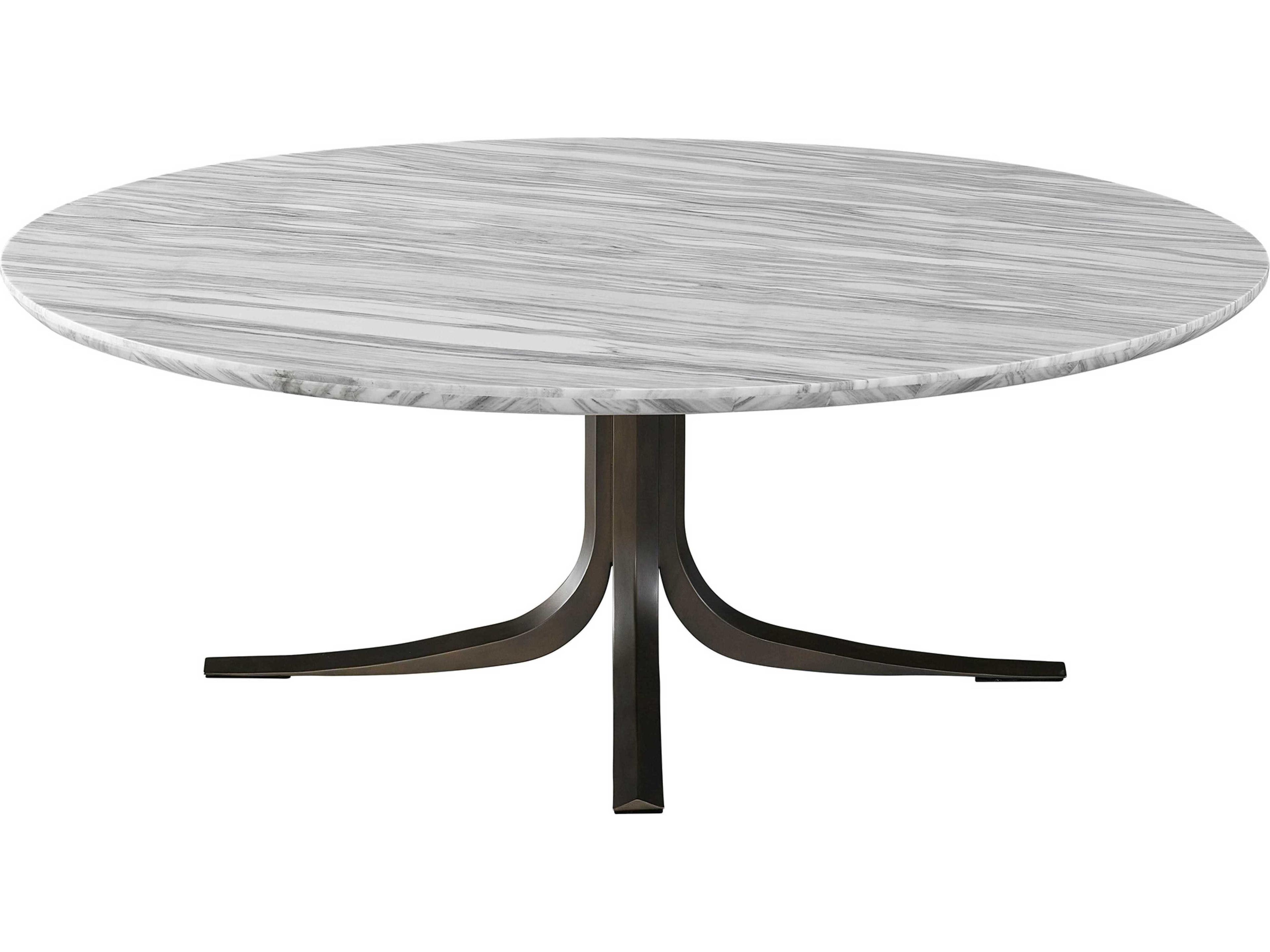Universal Furniture Erinn V. x Universal Aro Round Calacatta Marble Satin Bronze Cocktail Table
