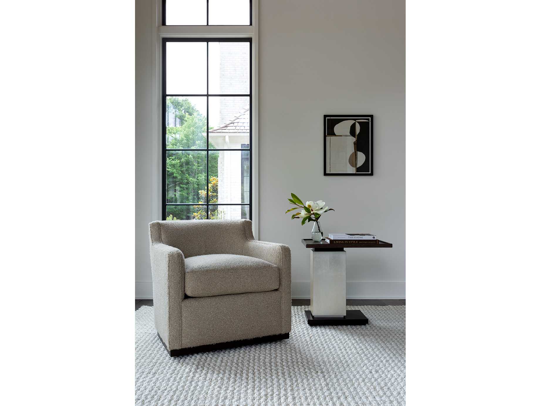 Universal Furniture Erinn V. x Universal Lucia Rectangular Silver Fox Dark Walnut End Table