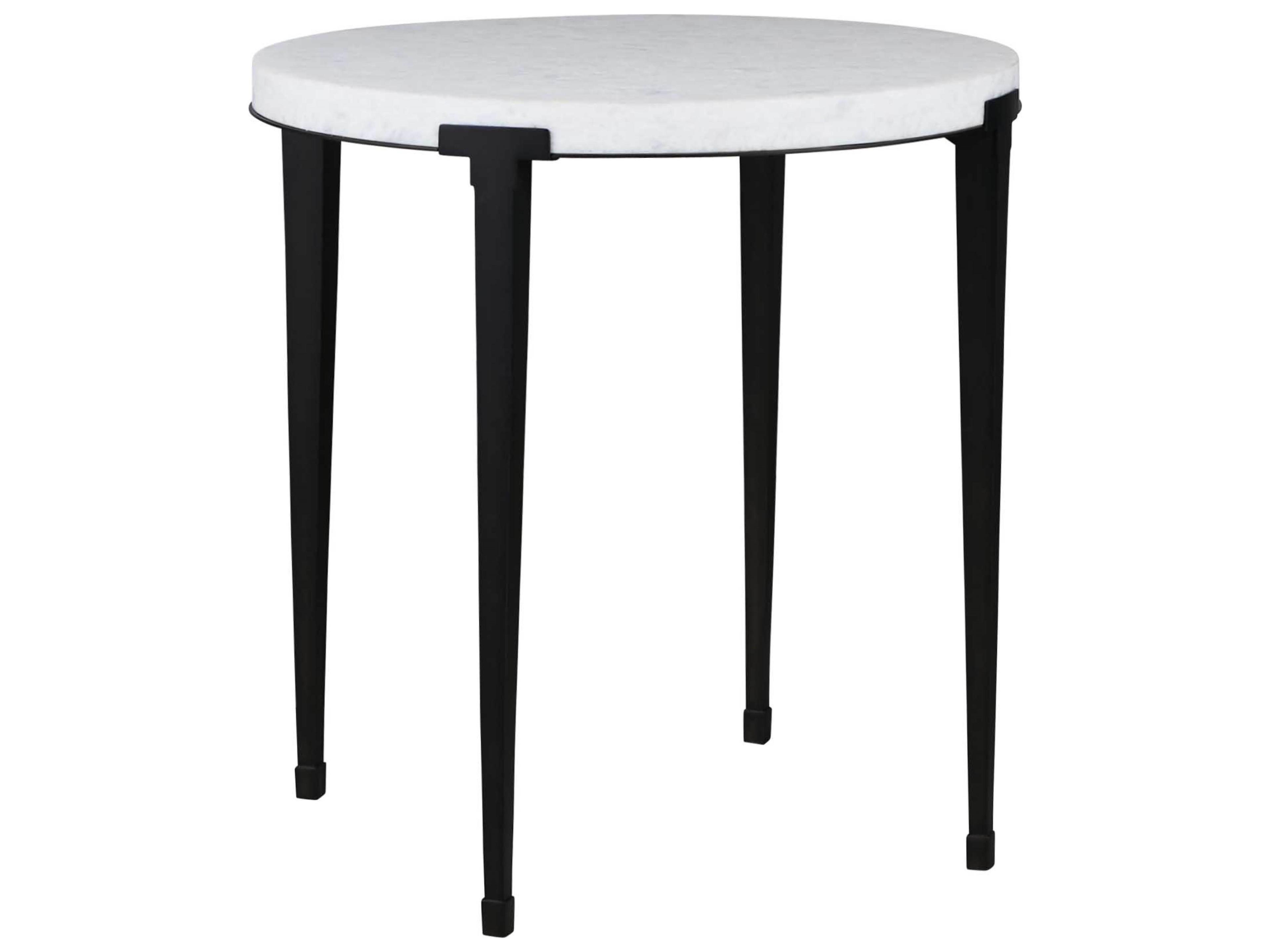 Universal Furniture Coalesce Floyd Round Marble Soft Matte Black End Table