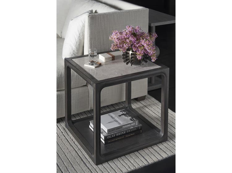 Universal Furniture Coalesce Halen Rectangular Stone Ravenwood End Table