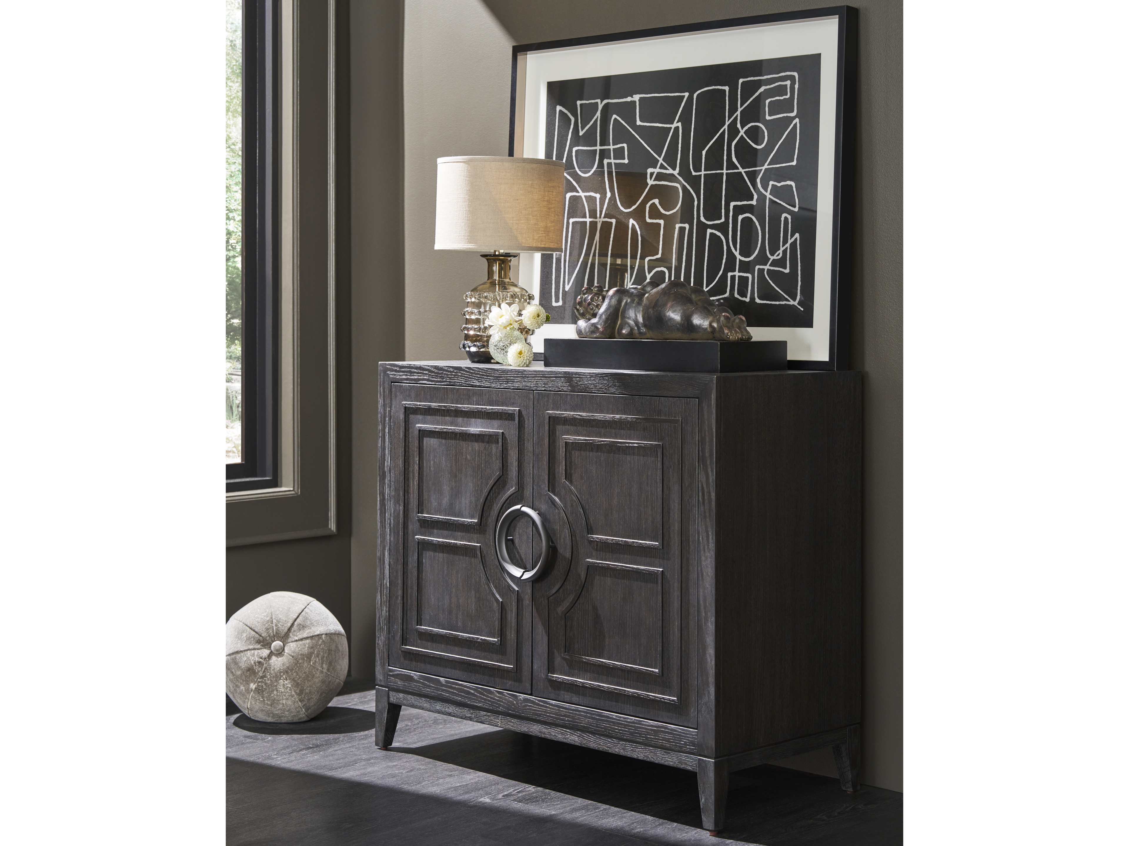 Universal Furniture Coalesce Ravenwood Black Oak Wood Accent Chest