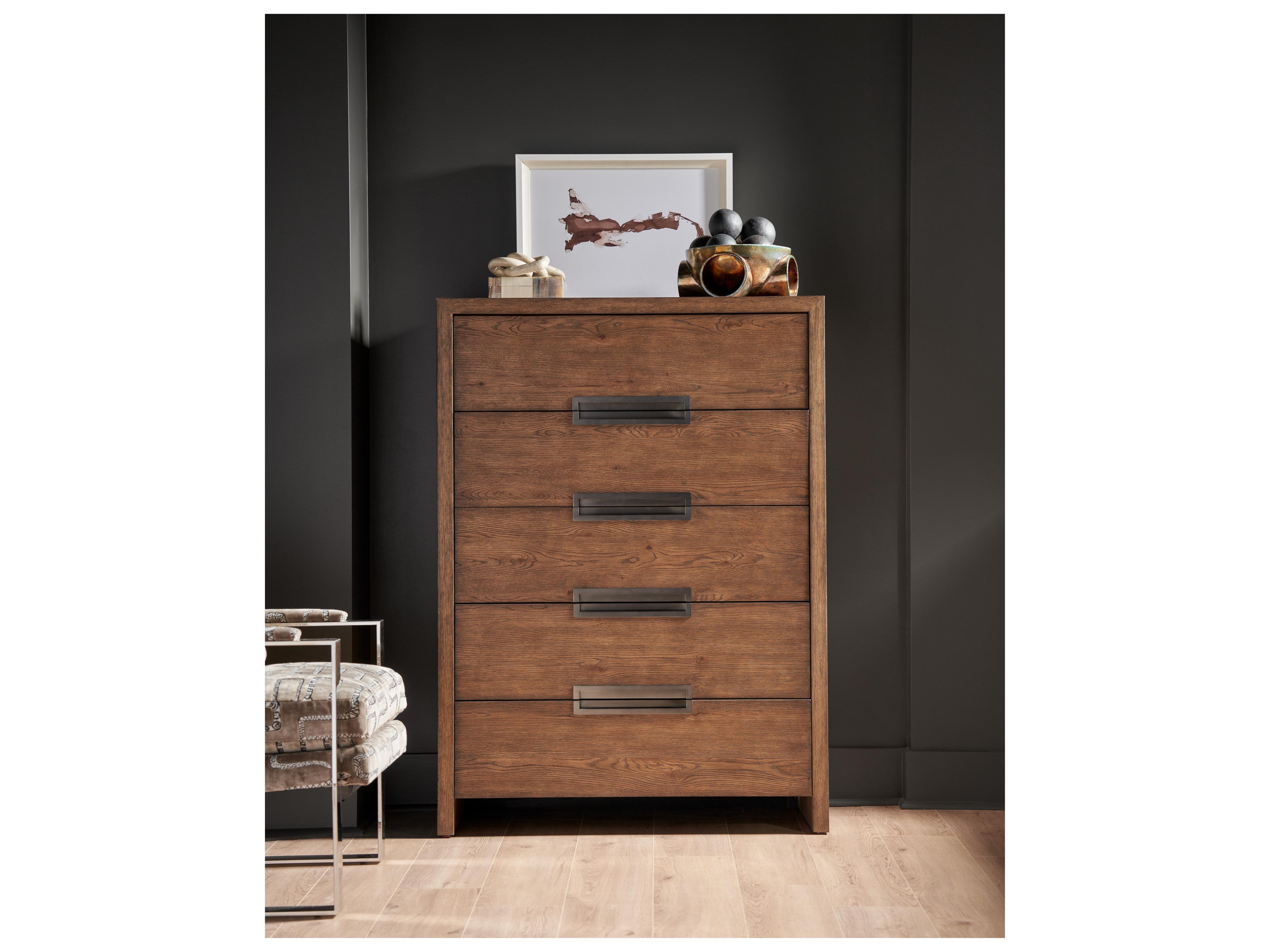 Universal Furniture Modern Medium Brown Oak Atlas Drawer Chest