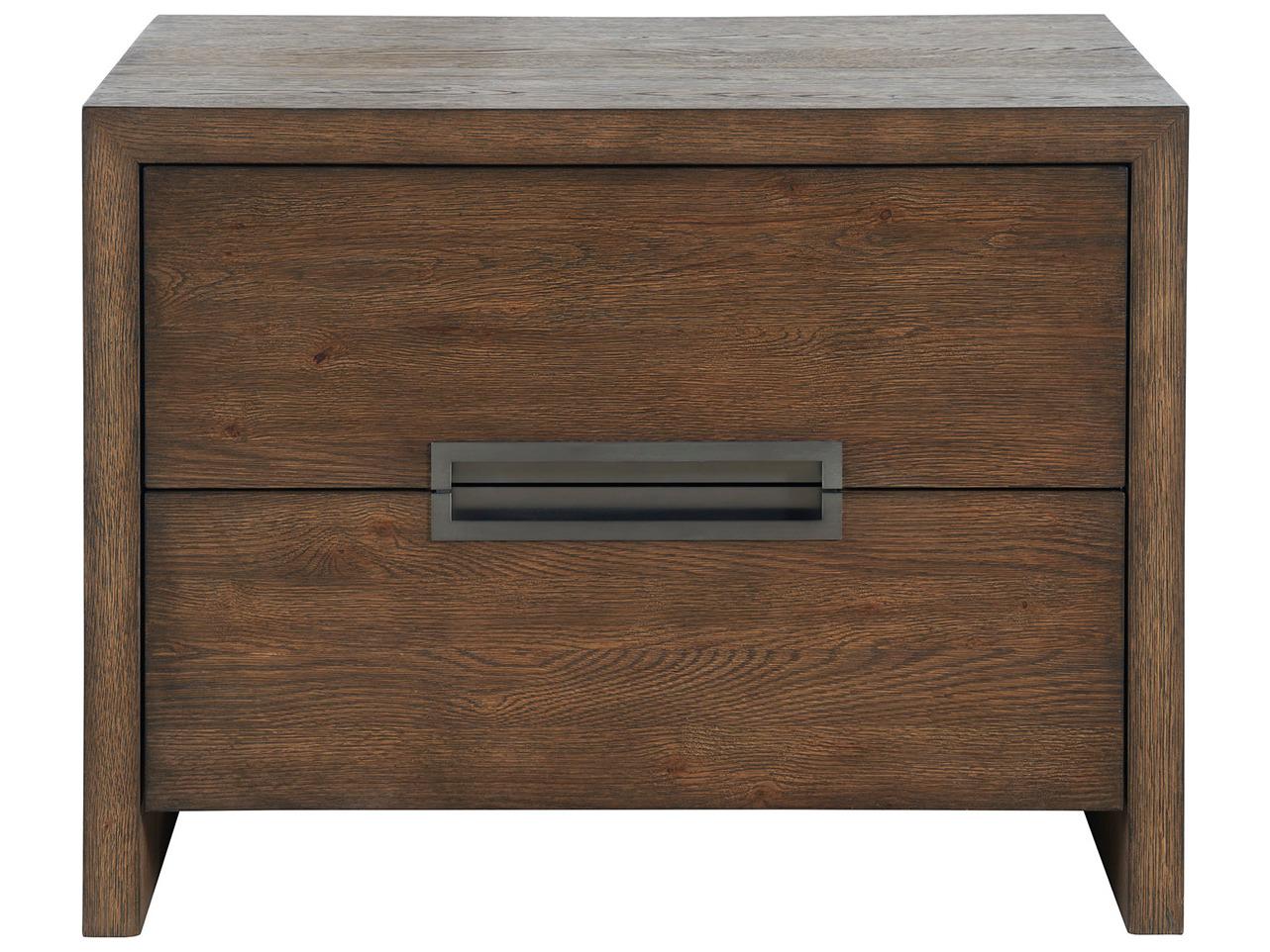 Universal Furniture Modern Medium Brown Oak Atlas Drawer Nightstand