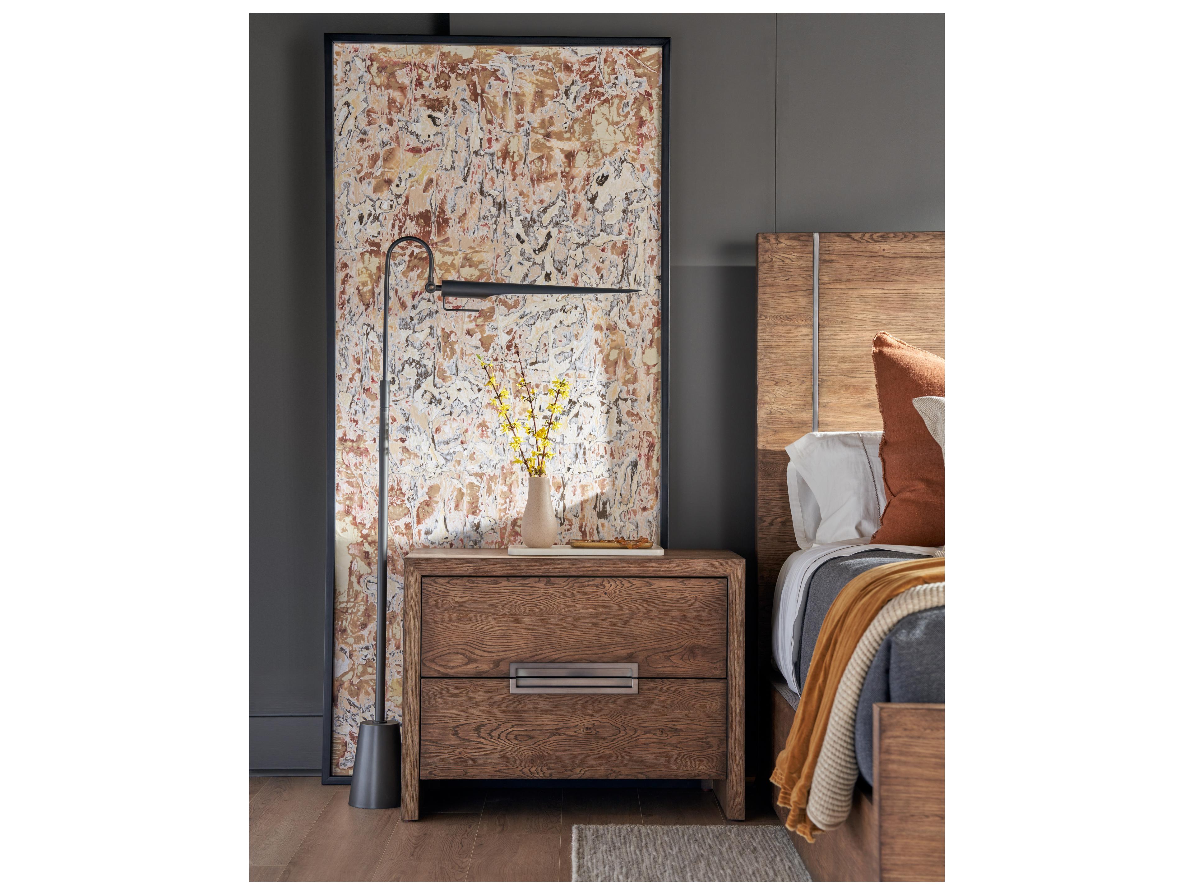 Universal Furniture Modern Medium Brown Oak Atlas Drawer Nightstand