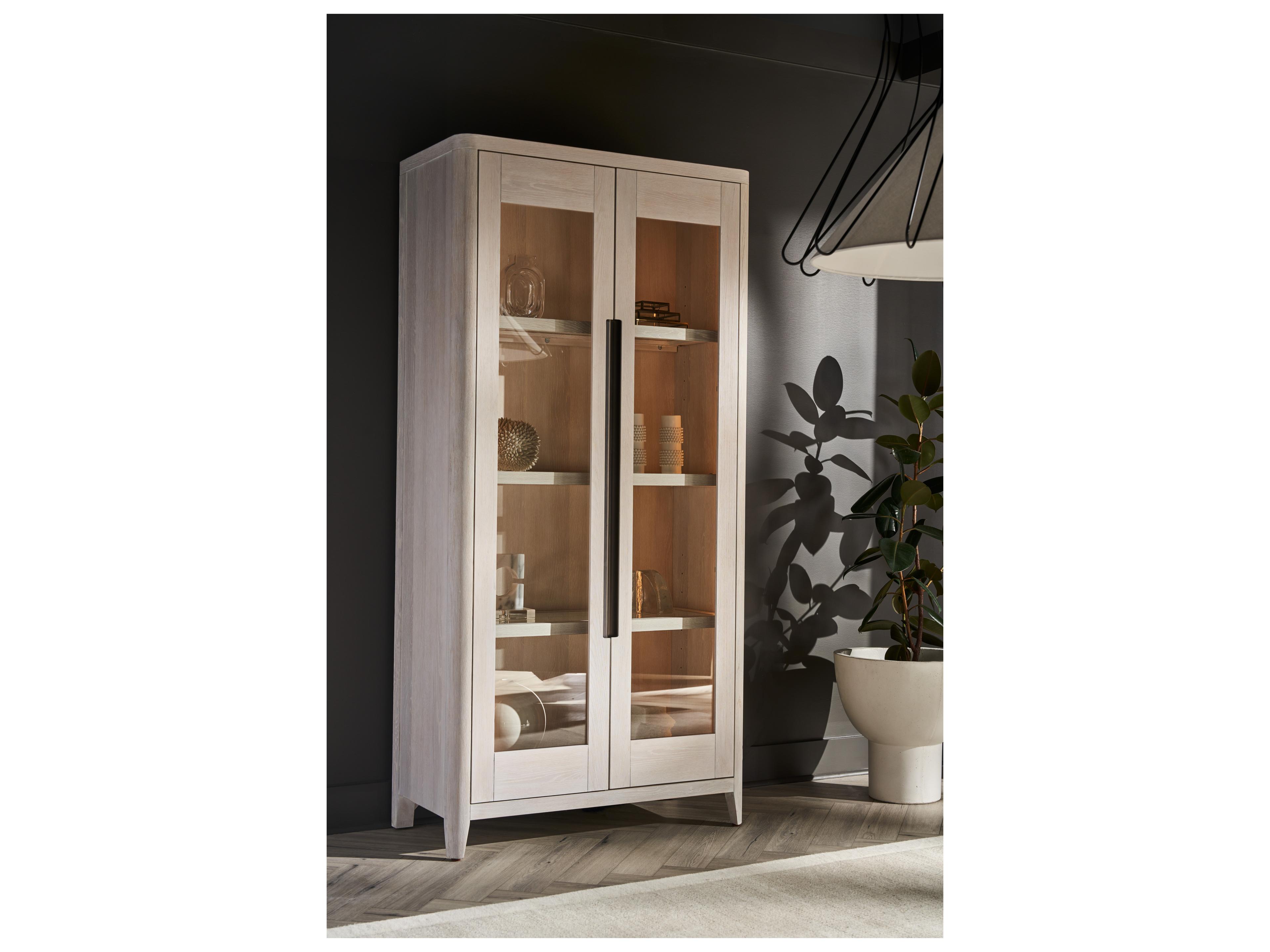 Universal Furniture Modern White Oak Zella Display Cabinet