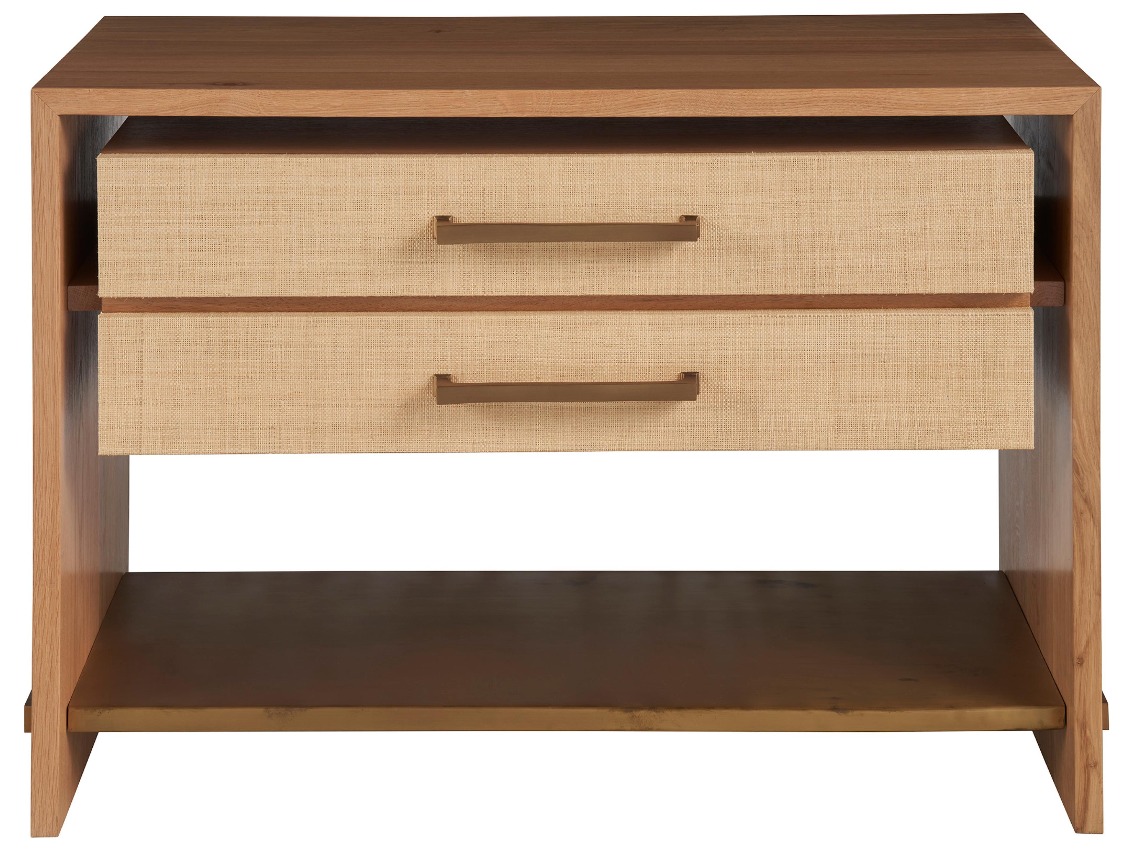 Universal Furniture Modern Oak and Rafiia Jonah Nighstand