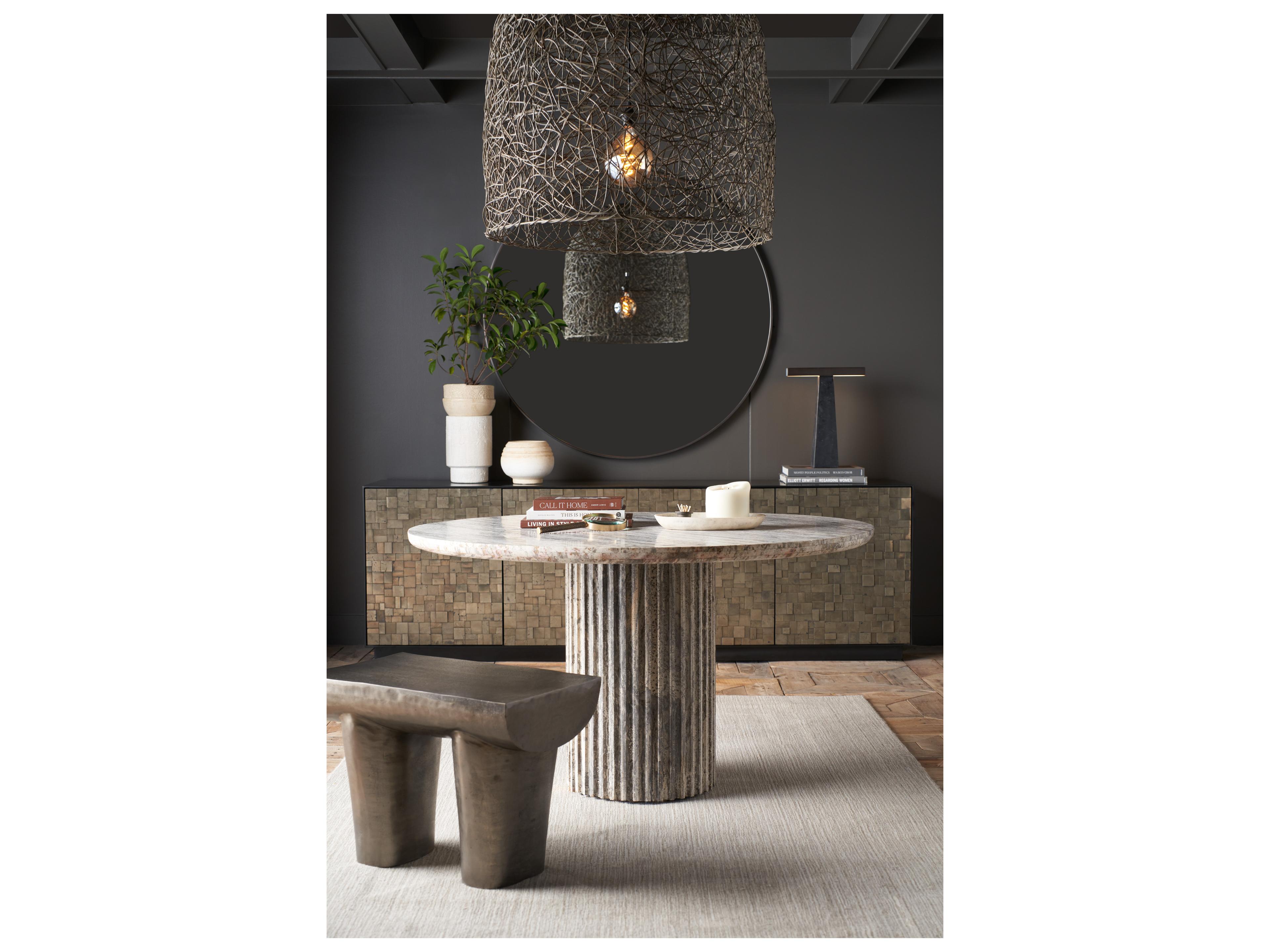 Universal Furniture Modern Medium Graphite Brass Neutra Stool