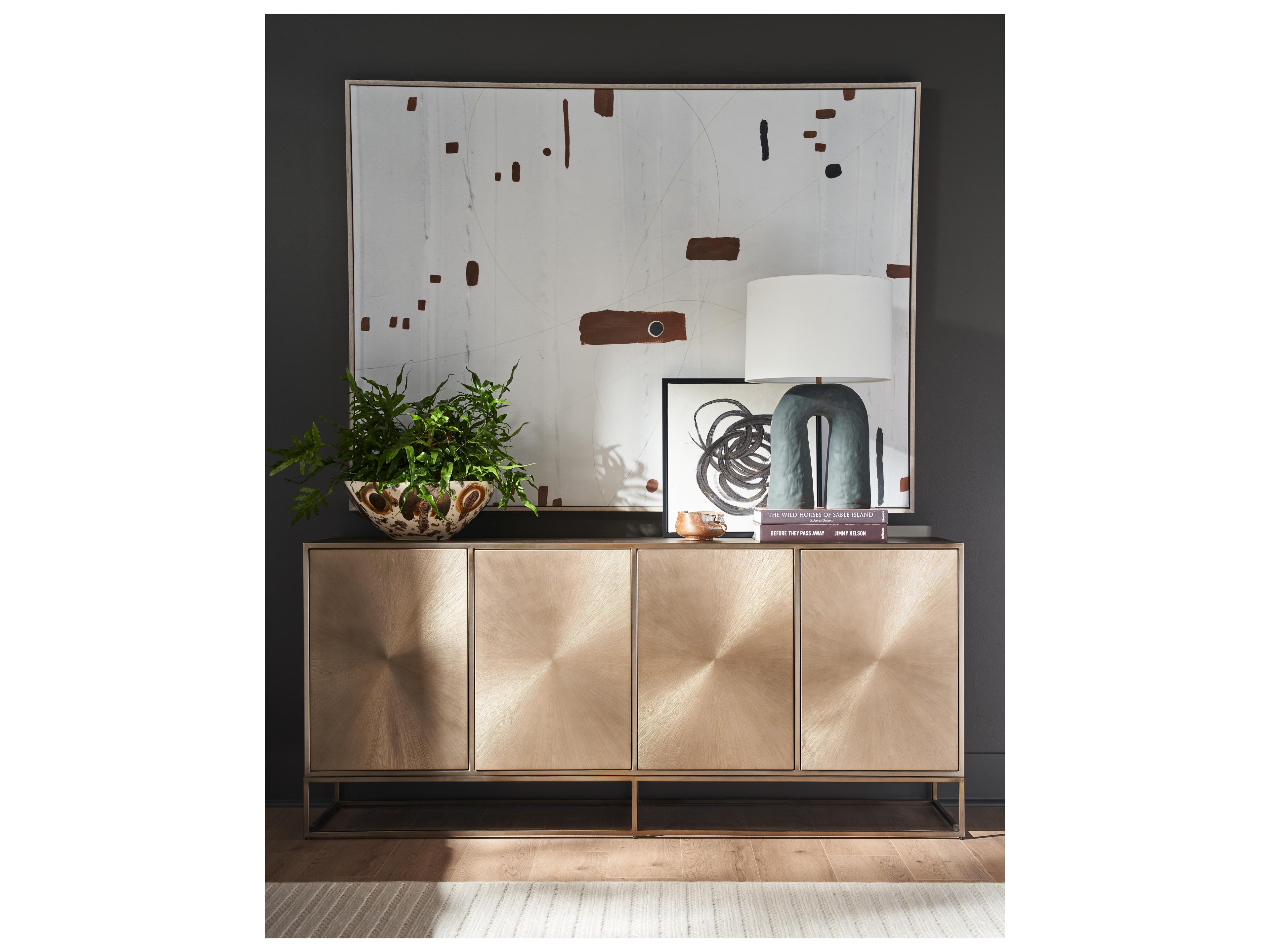 Universal Furniture Modern Aged Brass 76" Fusion Credenza
