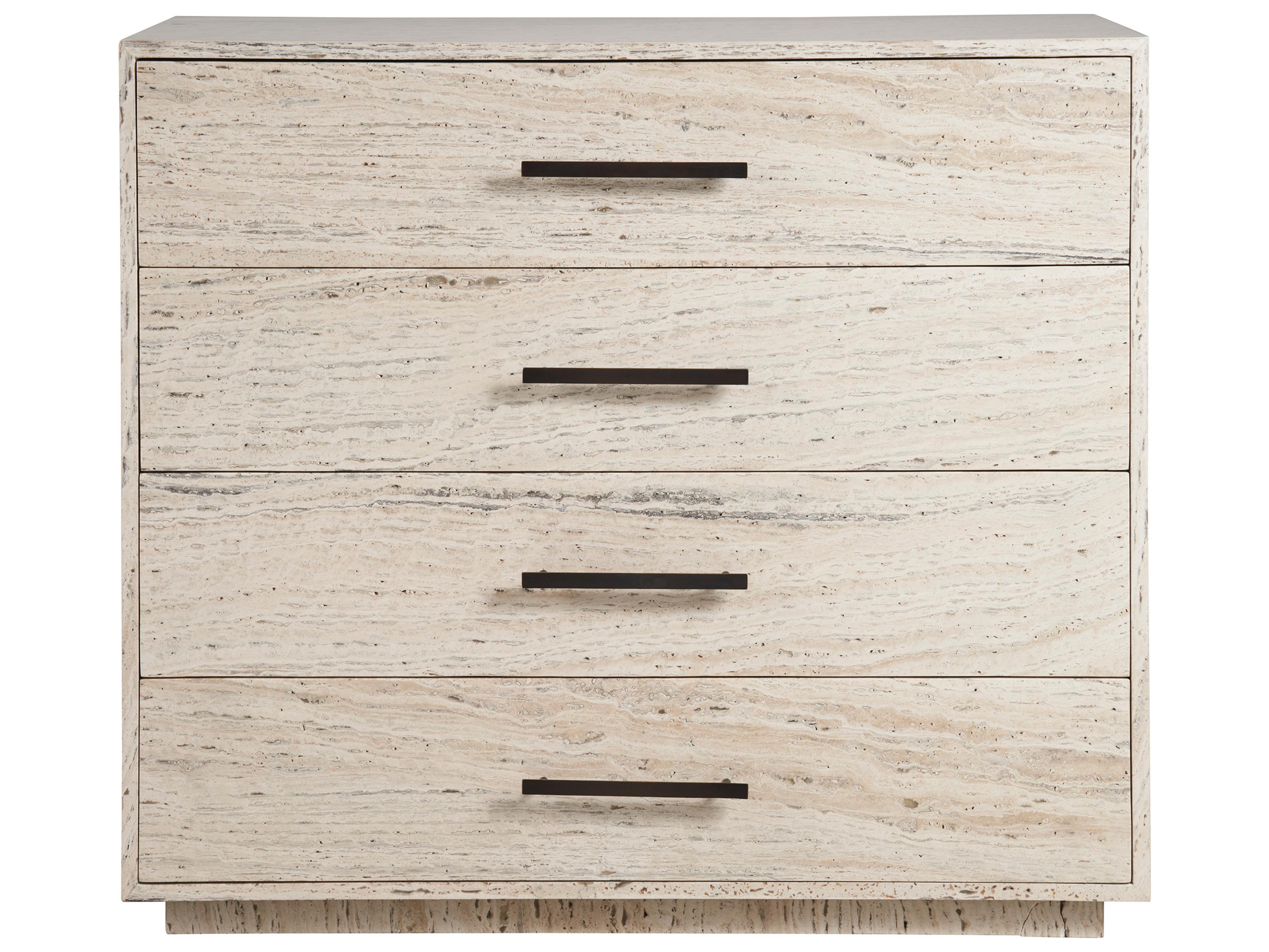 Universal Furniture Modern White Travertine Dove Drawer Chest