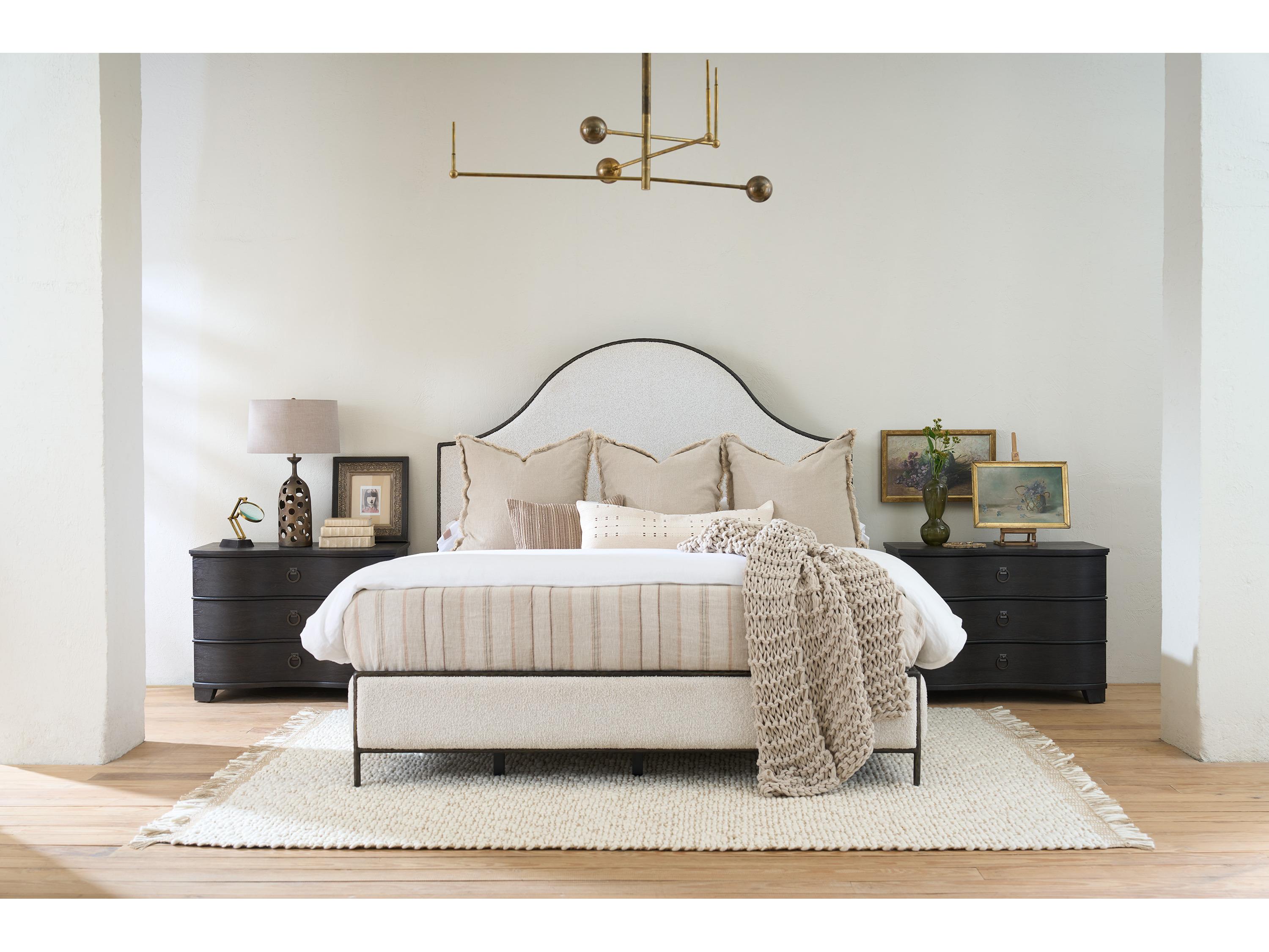 Universal Furniture Griffith Park White Upholstered King Platform Bed