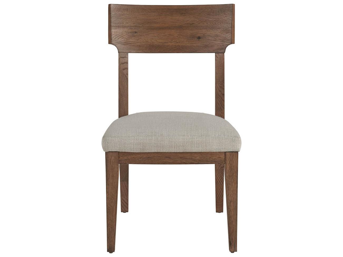 Universal Furniture Griffith Park Oak Wood Brown Upholstered Armless Dining Chair