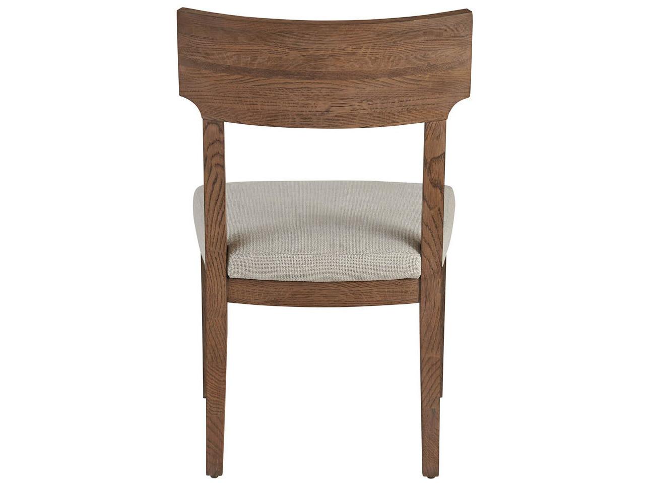 Universal Furniture Griffith Park Oak Wood Brown Upholstered Armless Dining Chair