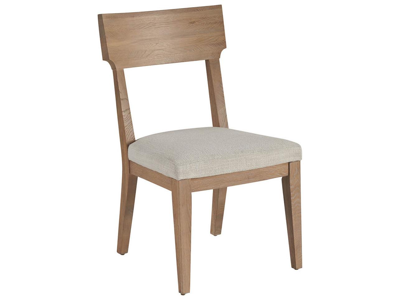 Universal Furniture Griffith Park Oak Wood Natural Upholstered Armless Dining Chair