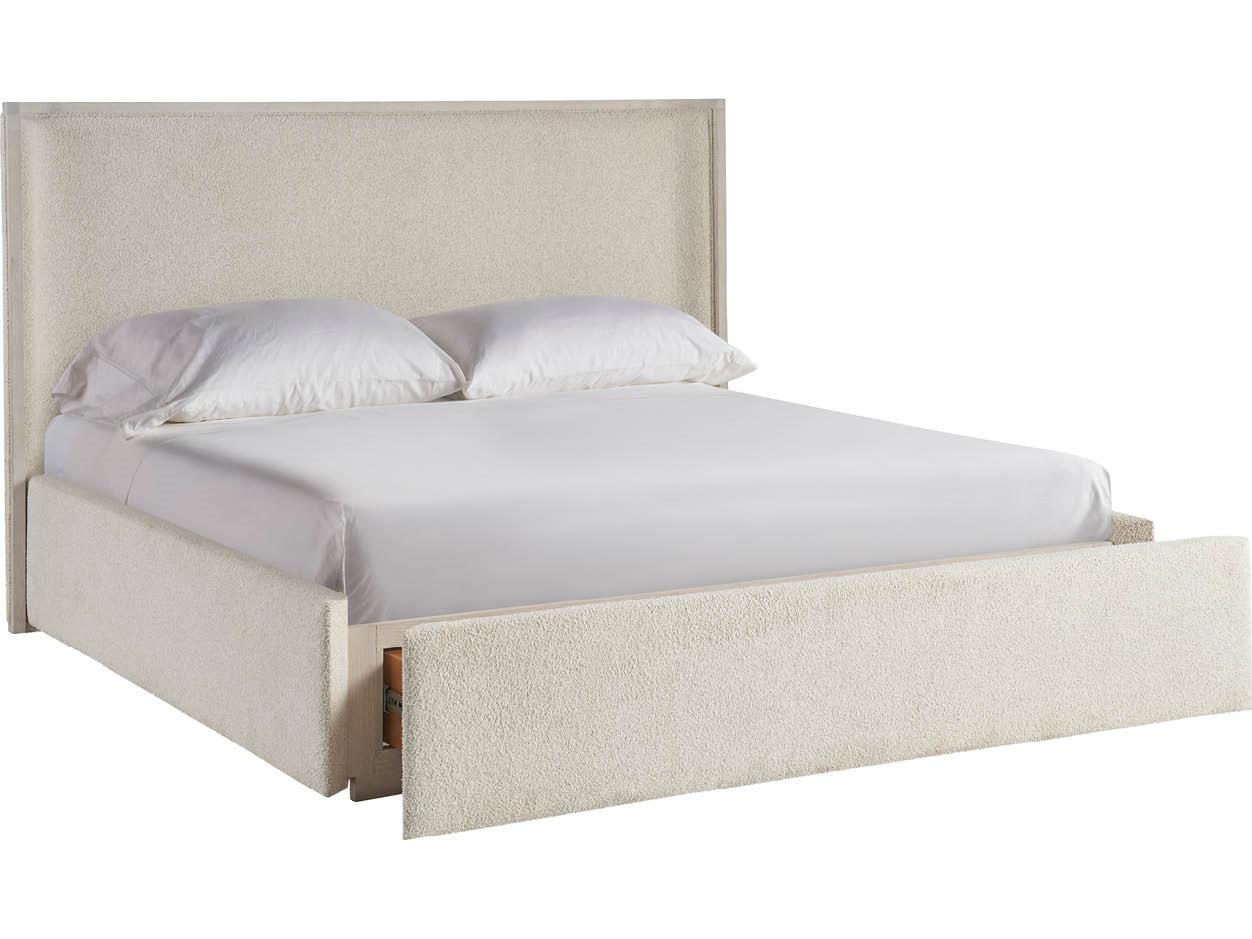Universal Furniture Avaline White Oak Wood Upholstered Queen Panel Bed