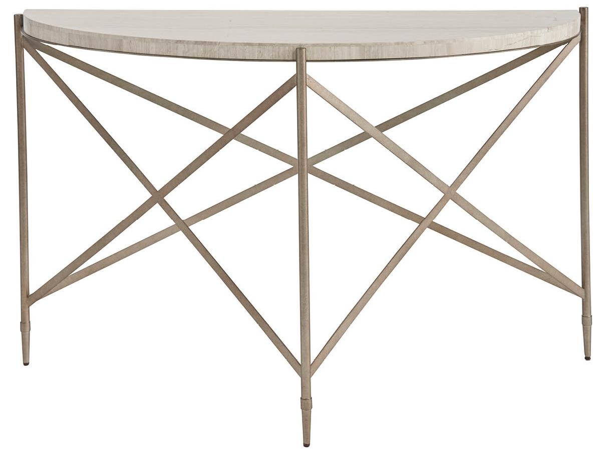 Universal Furniture Avaline Demilune Stone Console Table