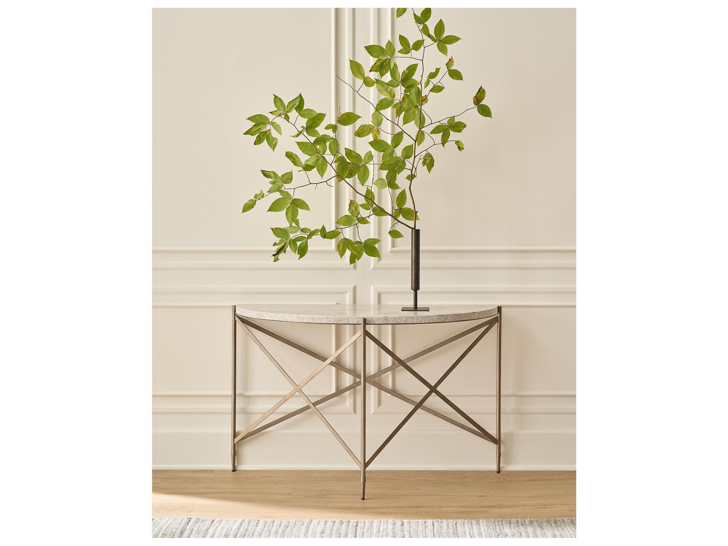 Universal Furniture Avaline Demilune Stone Console Table
