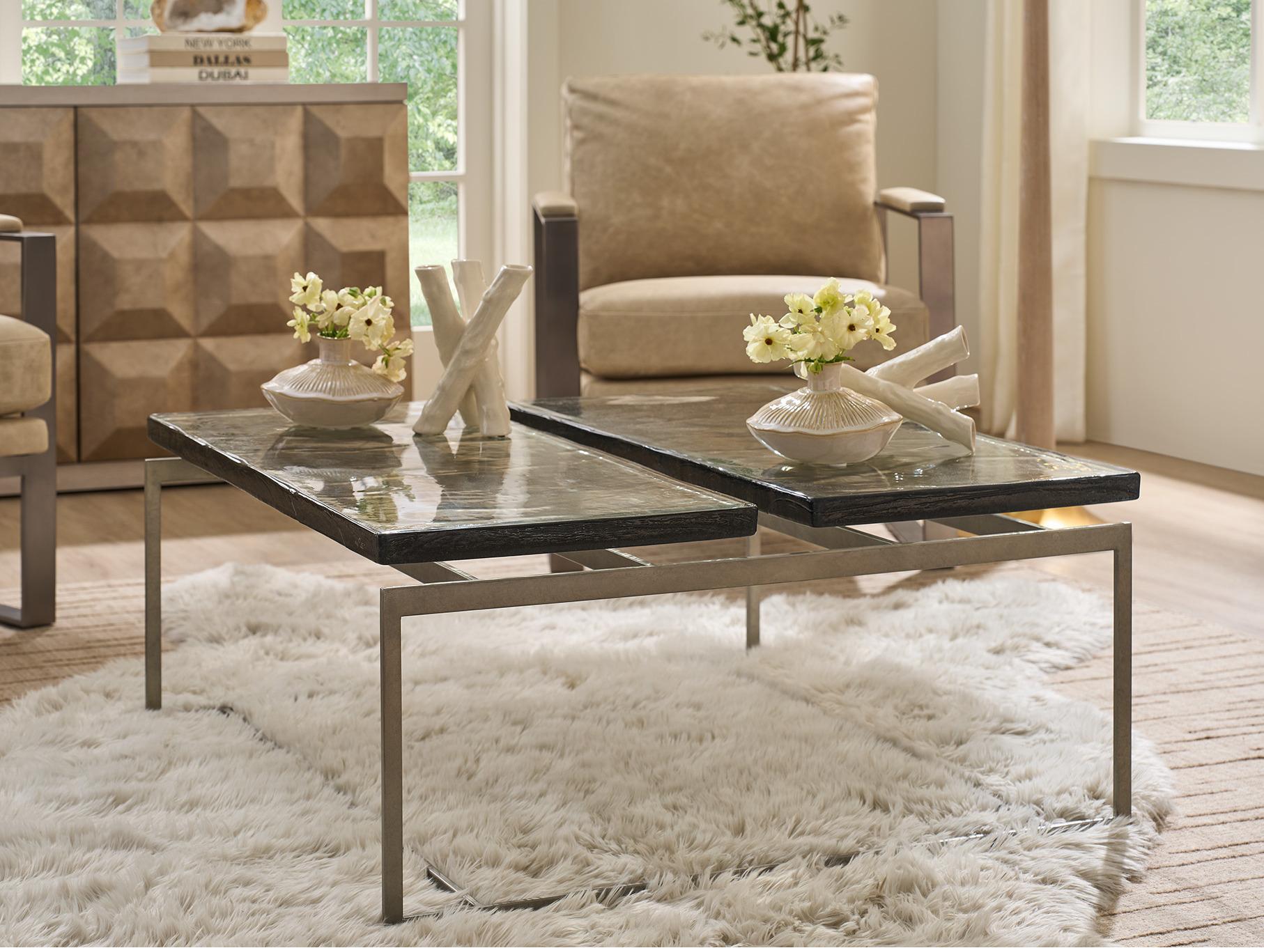 Universal Furniture Avaline Square Glass Coffee Table