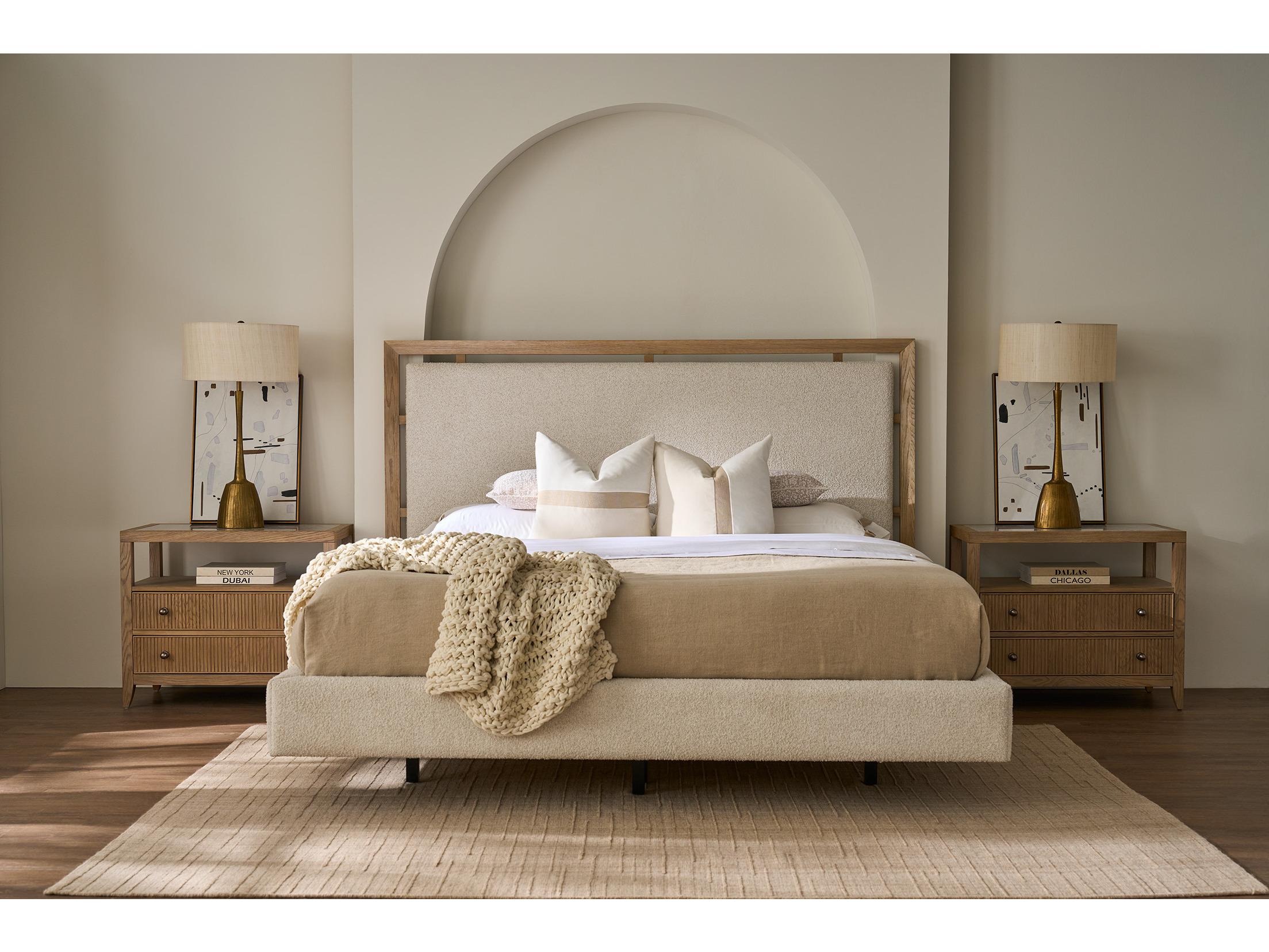 Universal Furniture Avaline Beige Upholstered King Panel Bed