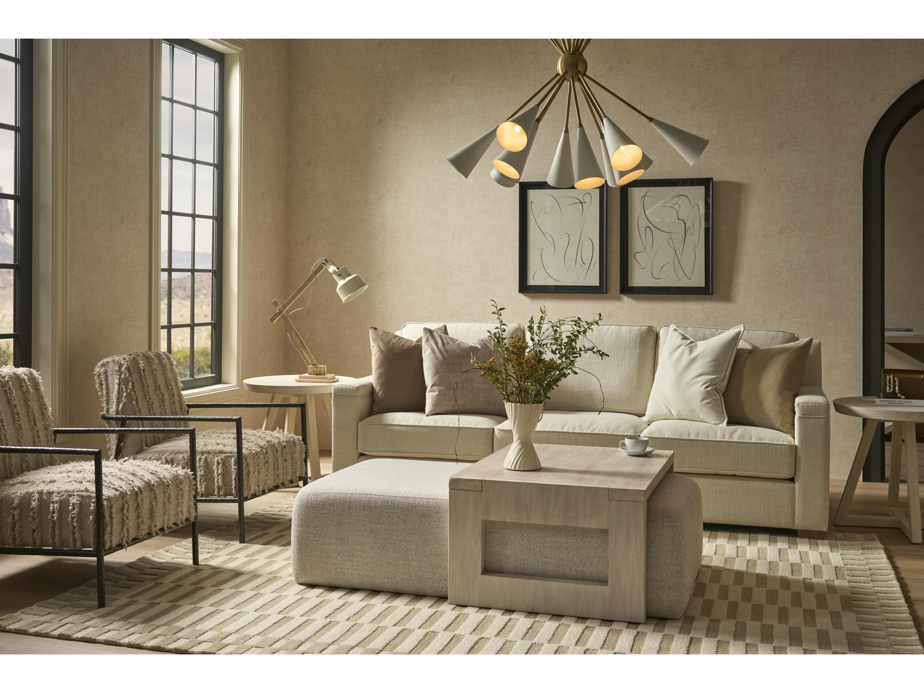 Universal Furniture Leah Brown Beige Upholstered Sofa