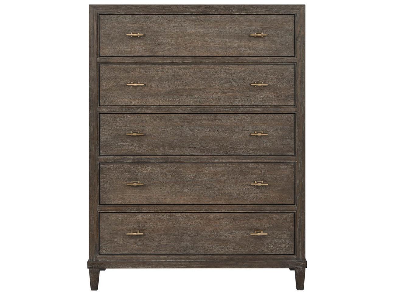 Universal Furniture Montclair 5-Drawers Brown Oak Wood Dresser