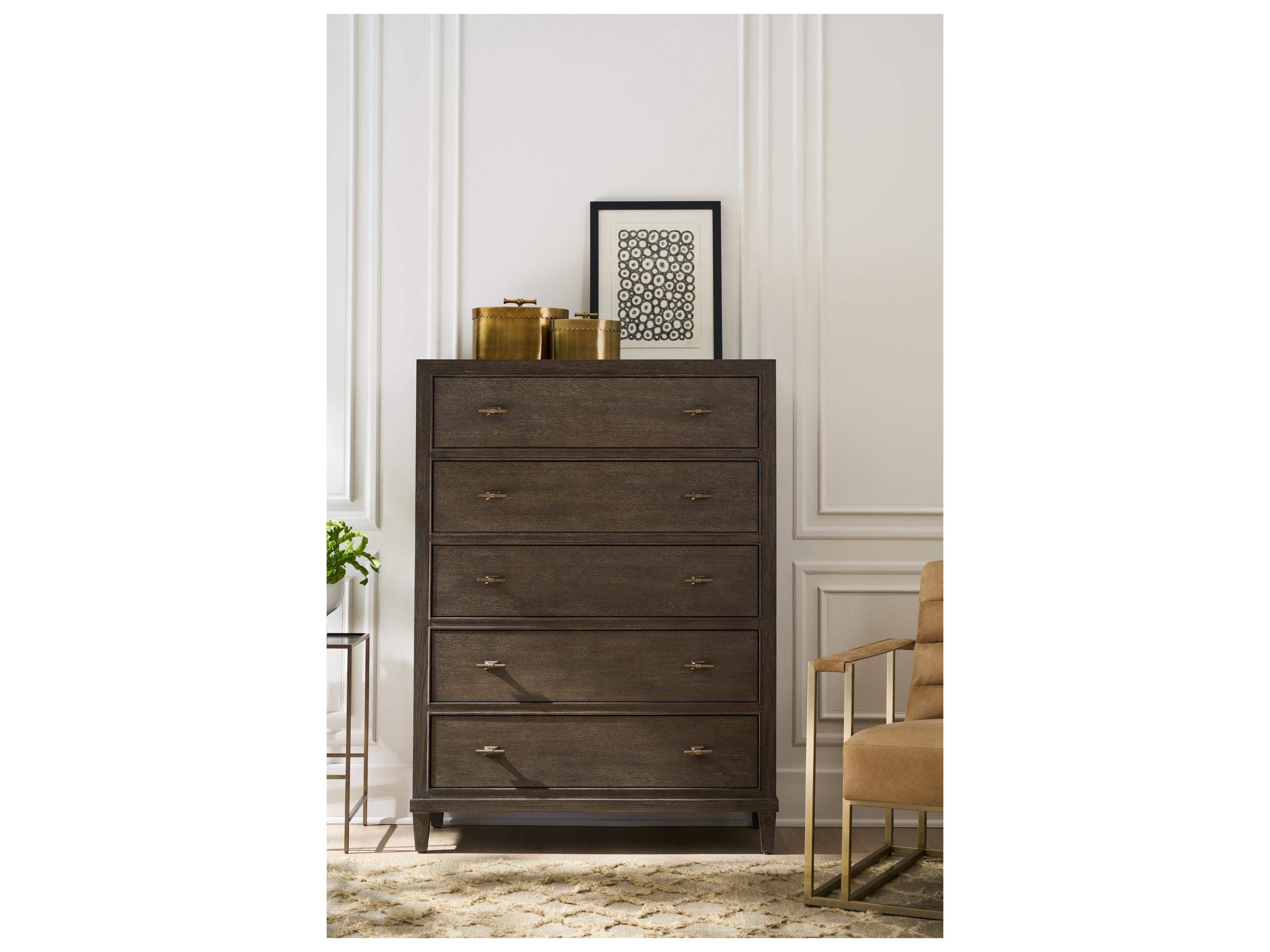 Universal Furniture Montclair 5-Drawers Brown Oak Wood Dresser