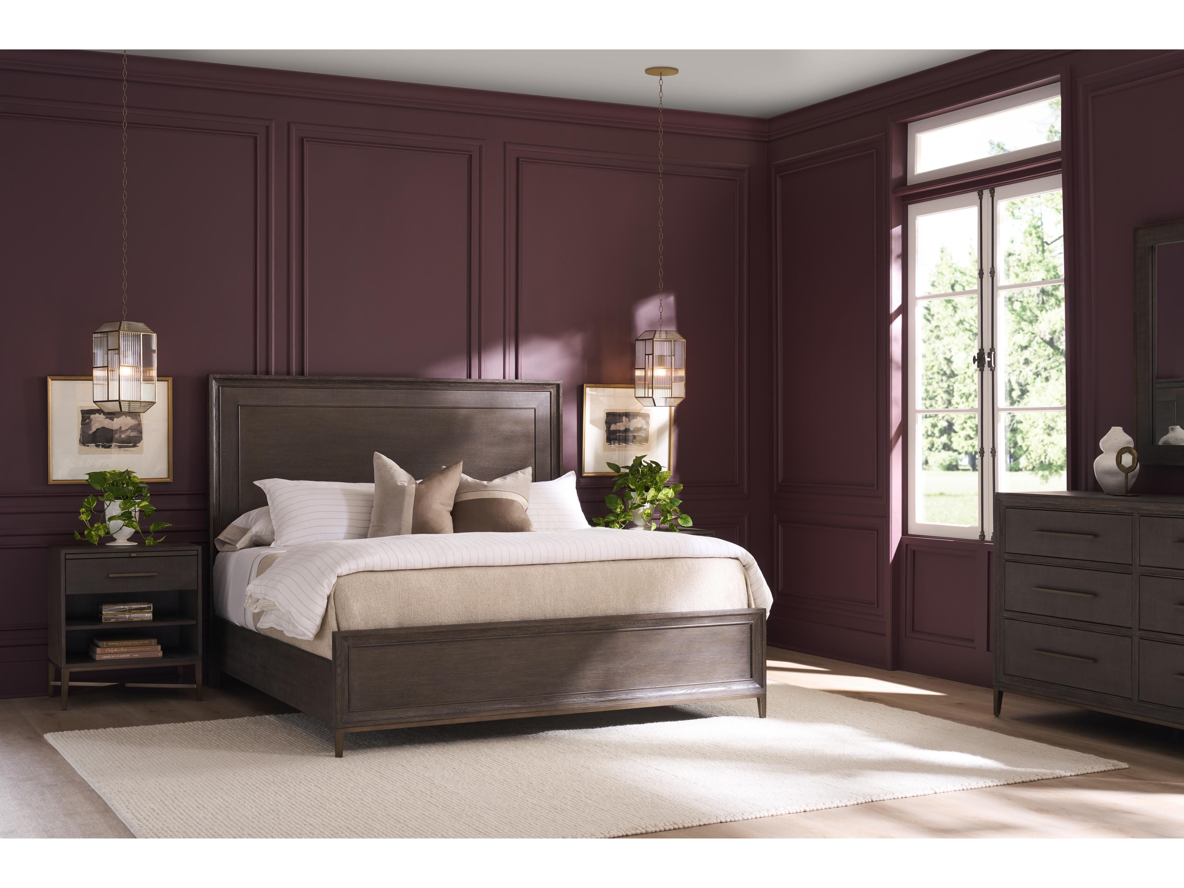 Universal Furniture Montclair Cocoa Brown Wood Queen Panel Bed