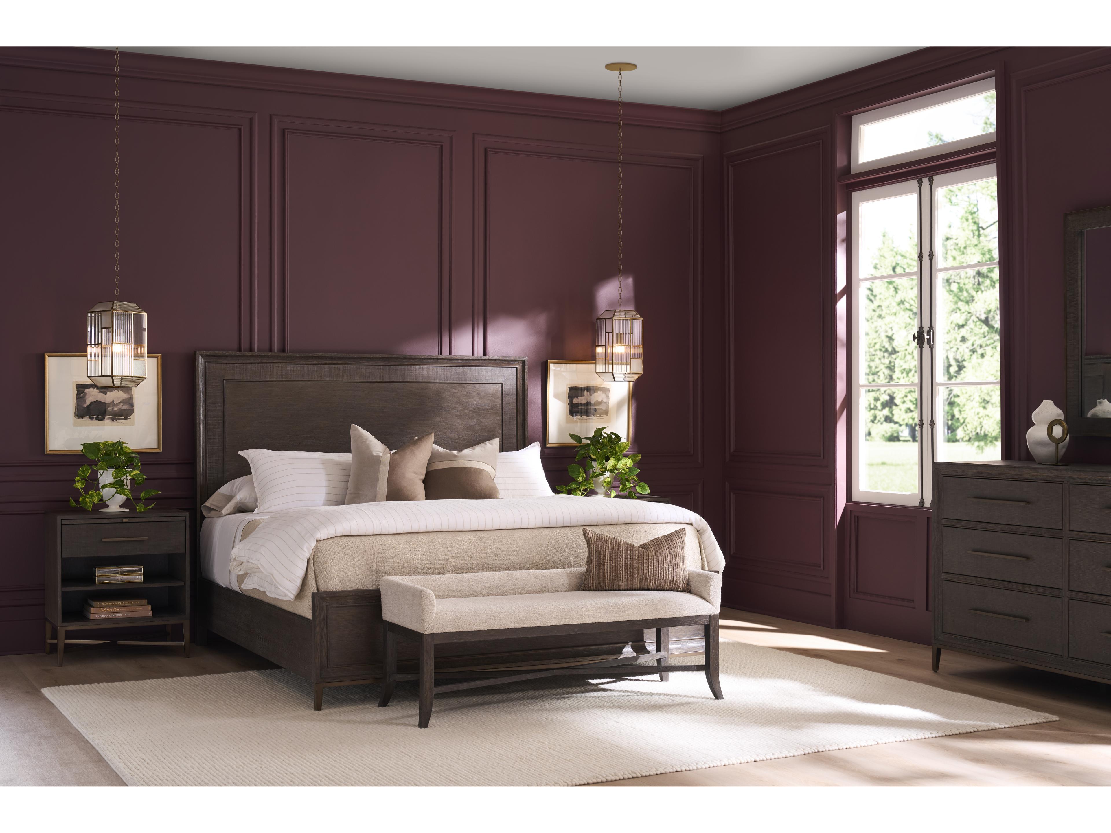 Universal Furniture Montclair Cocoa Brown Wood Queen Panel Bed