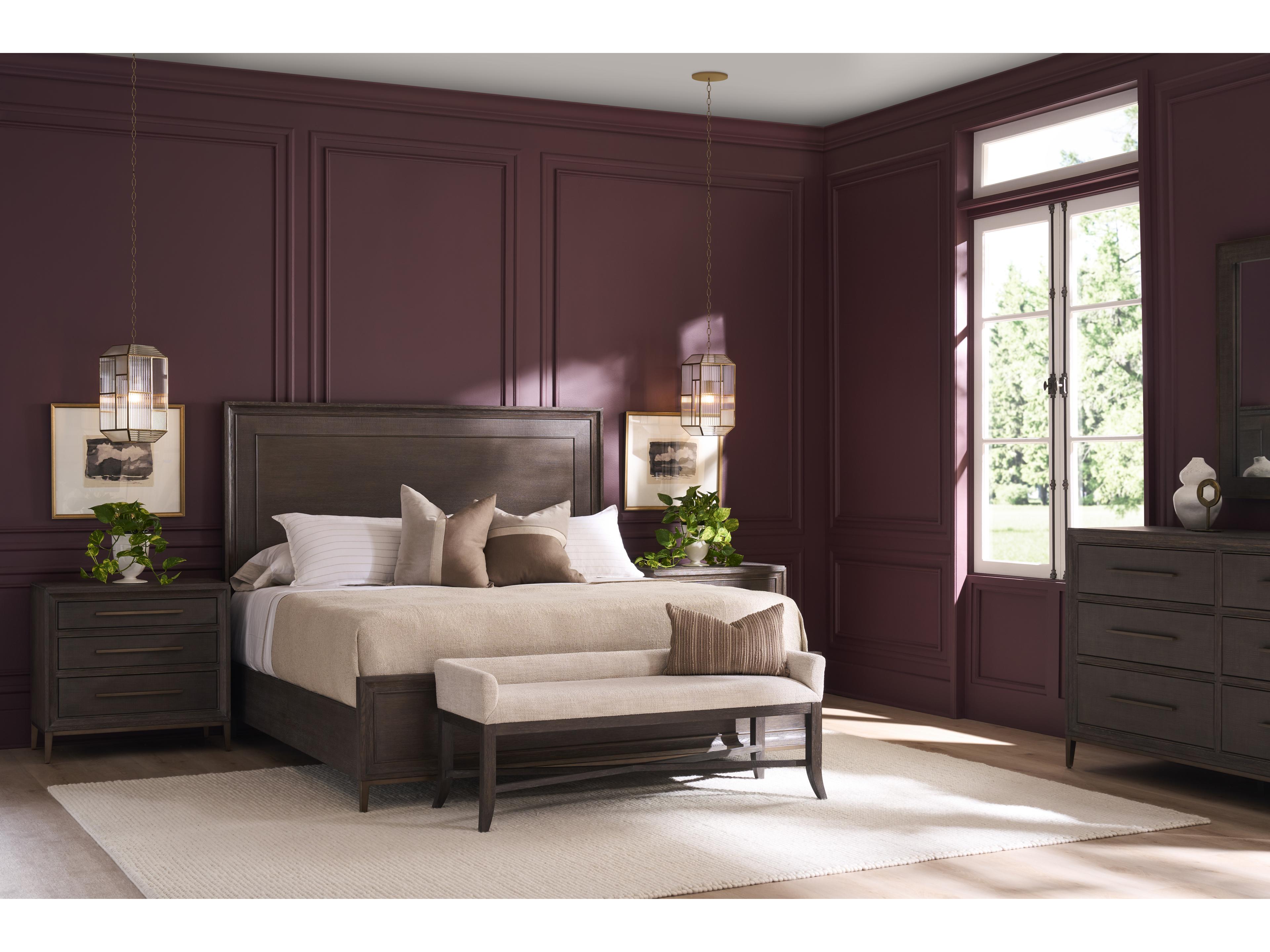 Universal Furniture Montclair Cocoa Brown Wood Queen Panel Bed