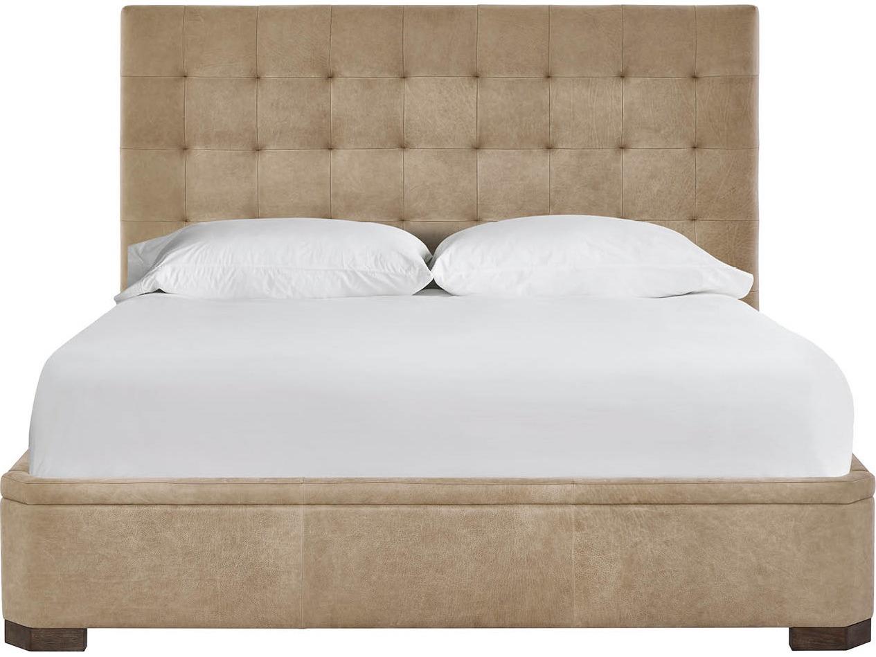 Universal Furniture Montclair Toffee Beige Upholstered Queen Platform Bed