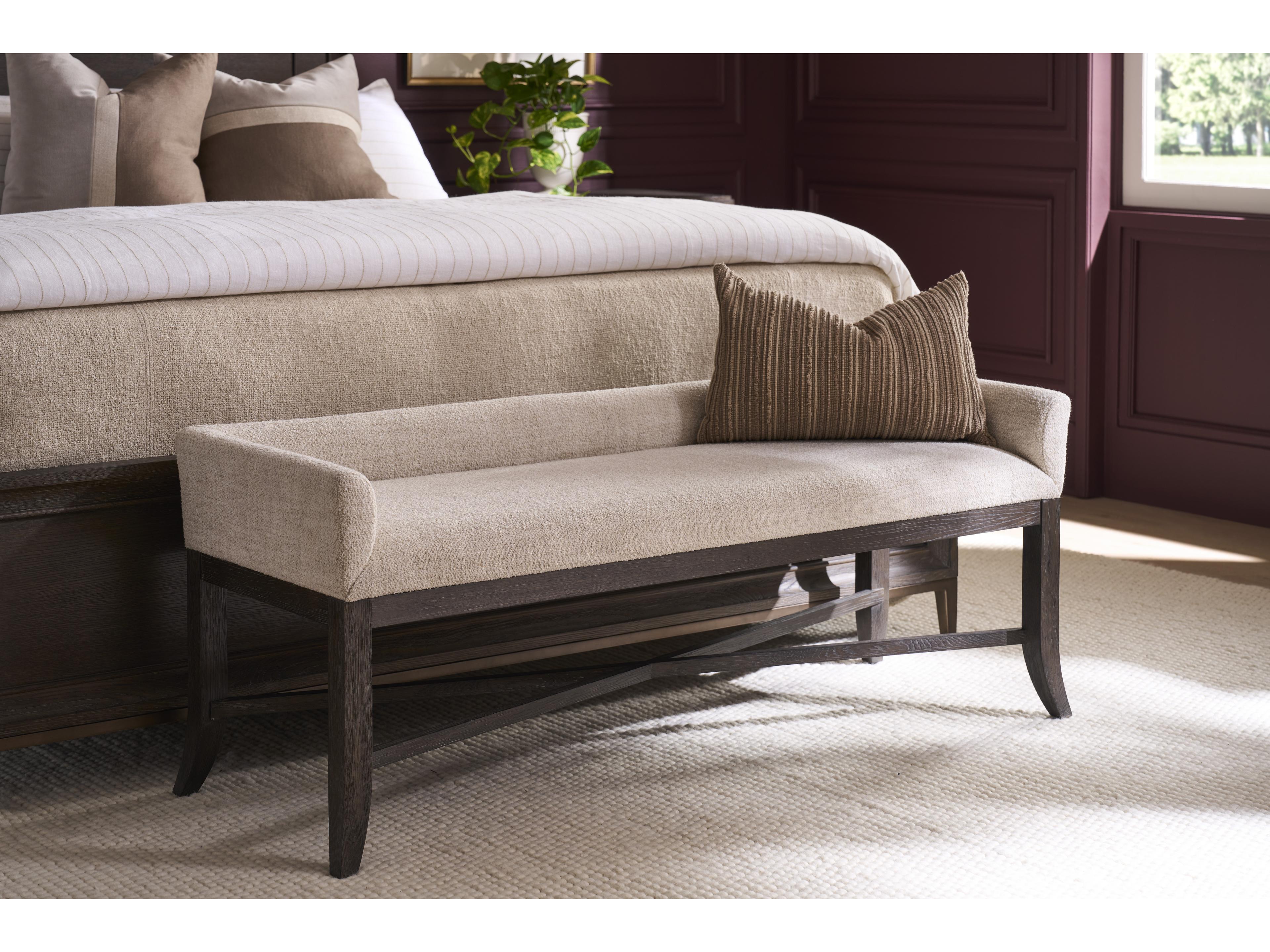 Universal Furniture Montclair Cocoa Beige Upholstered Accent Bench