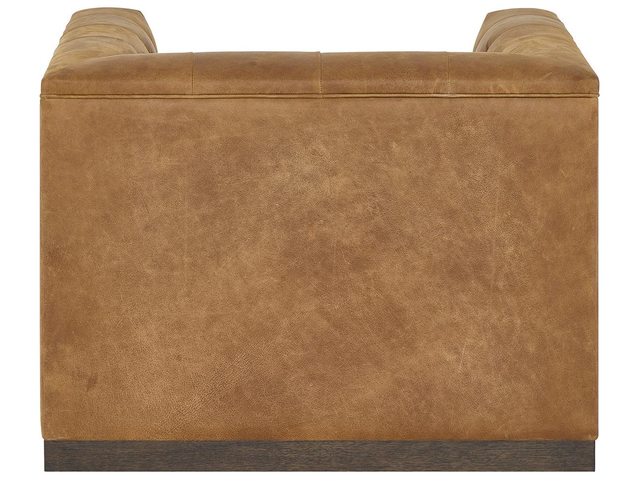 Universal Furniture Quinn Swivel Brown Leather Accent Chair