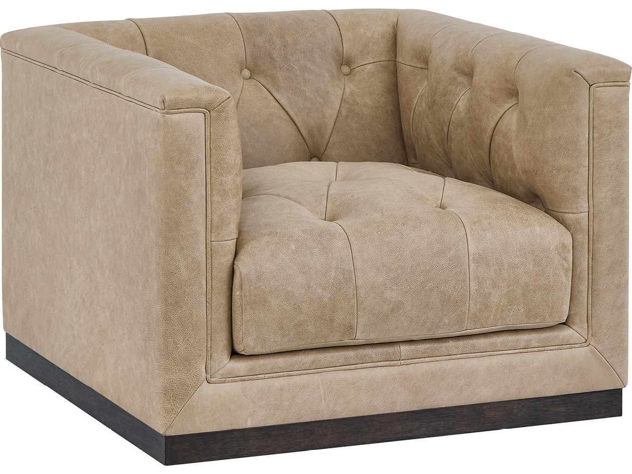 Universal Furniture Quinn Swivel Tan Leather Club Chair