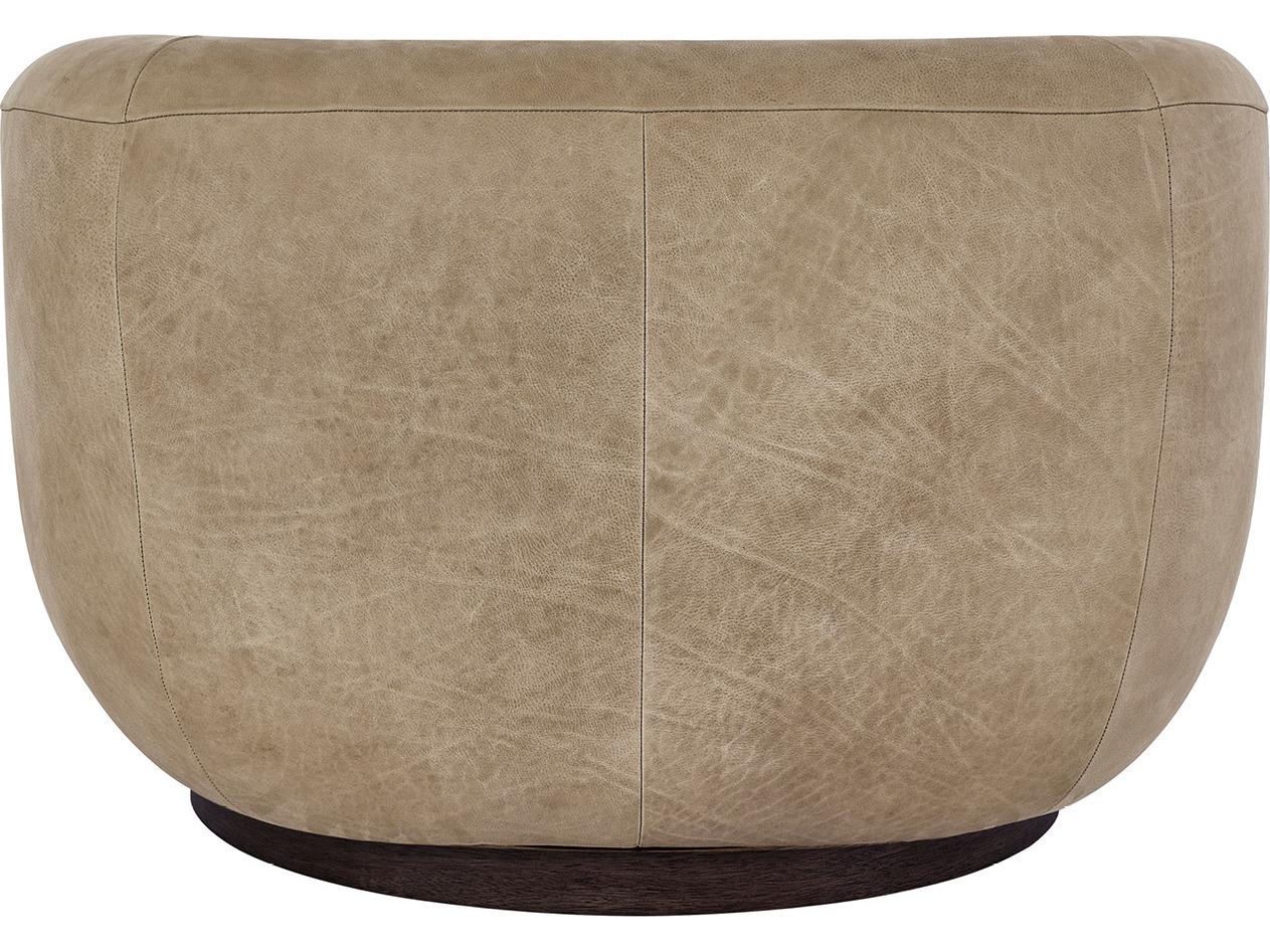 Universal Furniture Fitz Swivel Tan Leather Club Chair