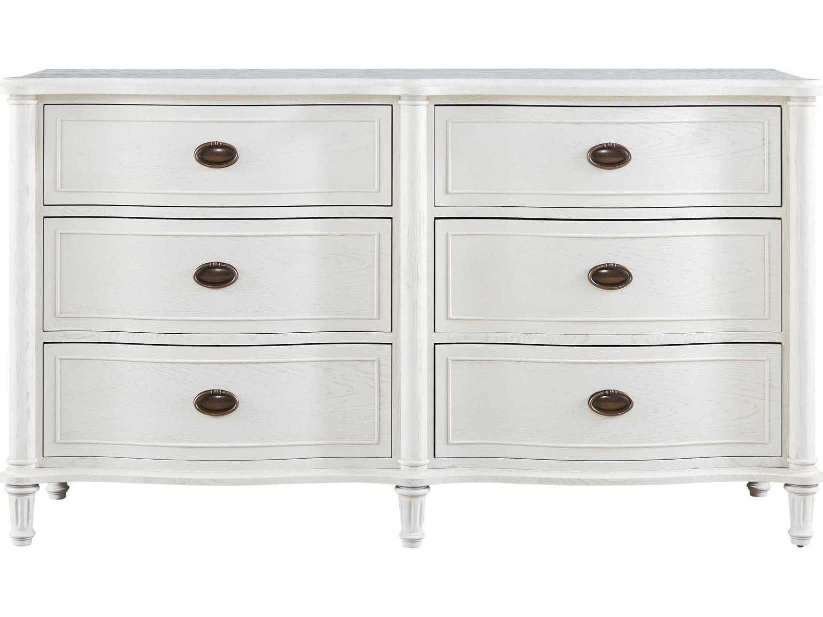 Universal Furniture Curated Amity 6-Drawers White Cedar Wood Double Dresser