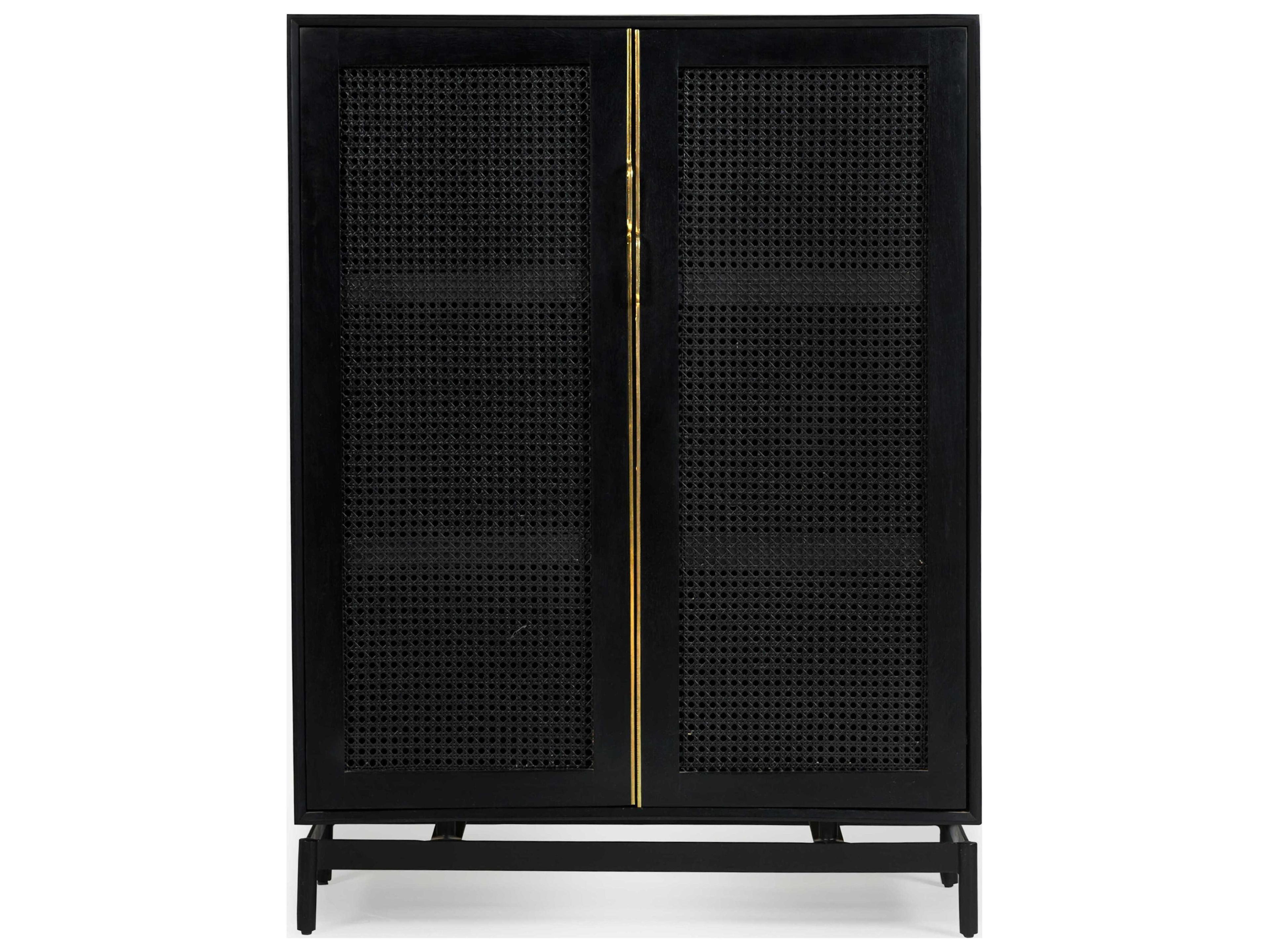 Union Home Louisiana Charcoal Black Hardwood Accent Cabinet