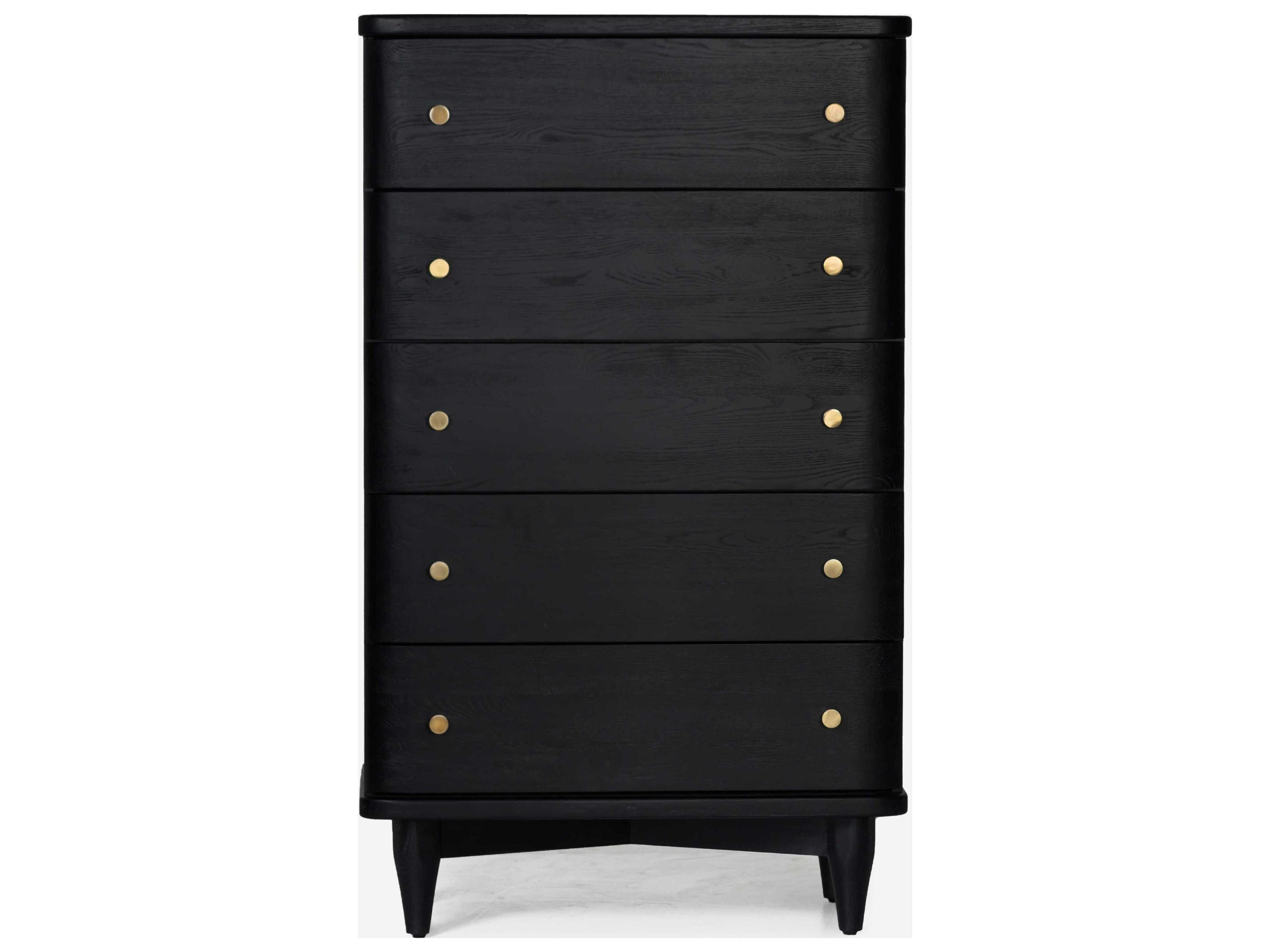 Union Home Daniel Charcoal Black Oak Wood Accent Chest