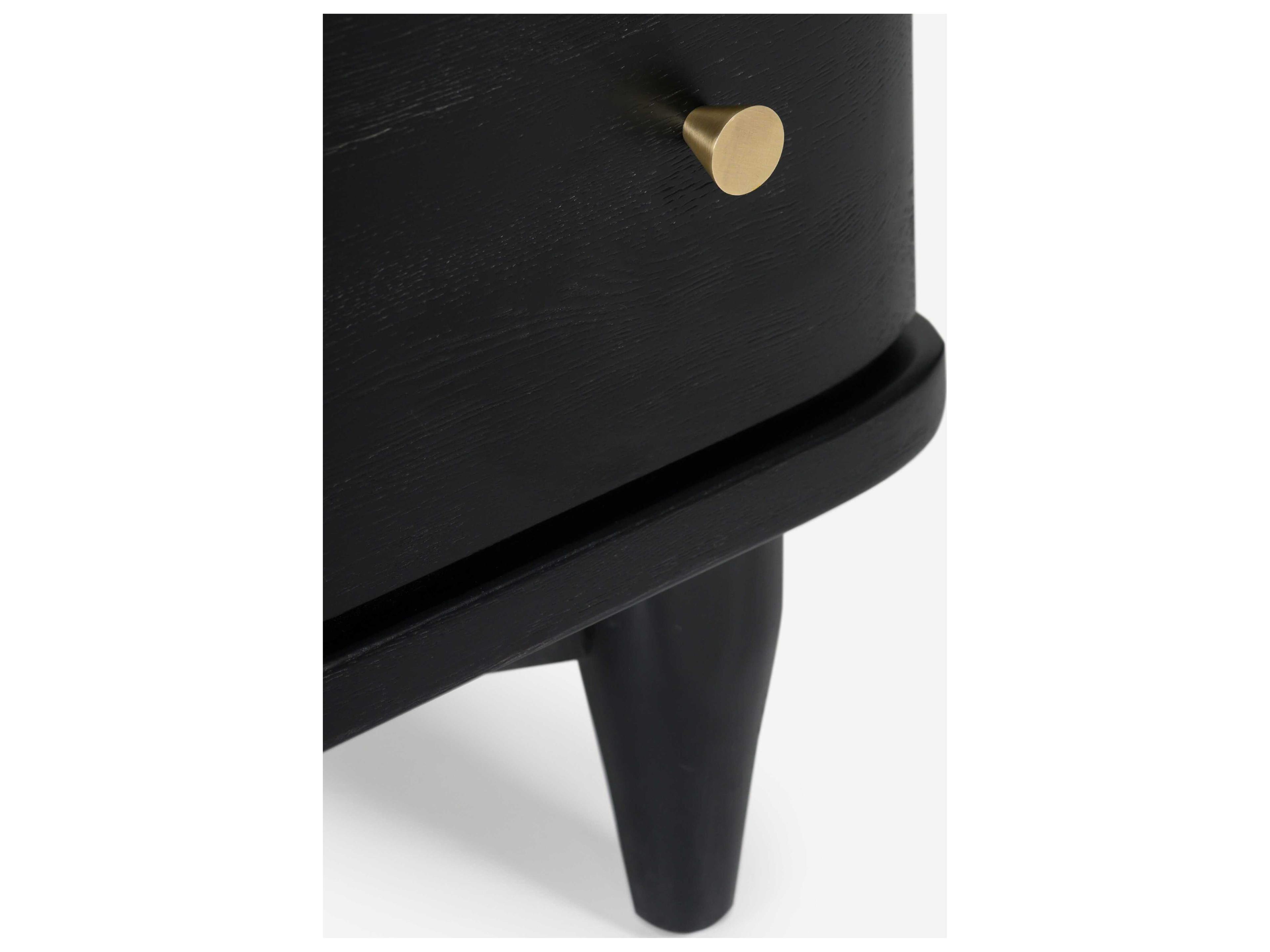 Union Home Daniel Charcoal Black Oak Wood Accent Chest