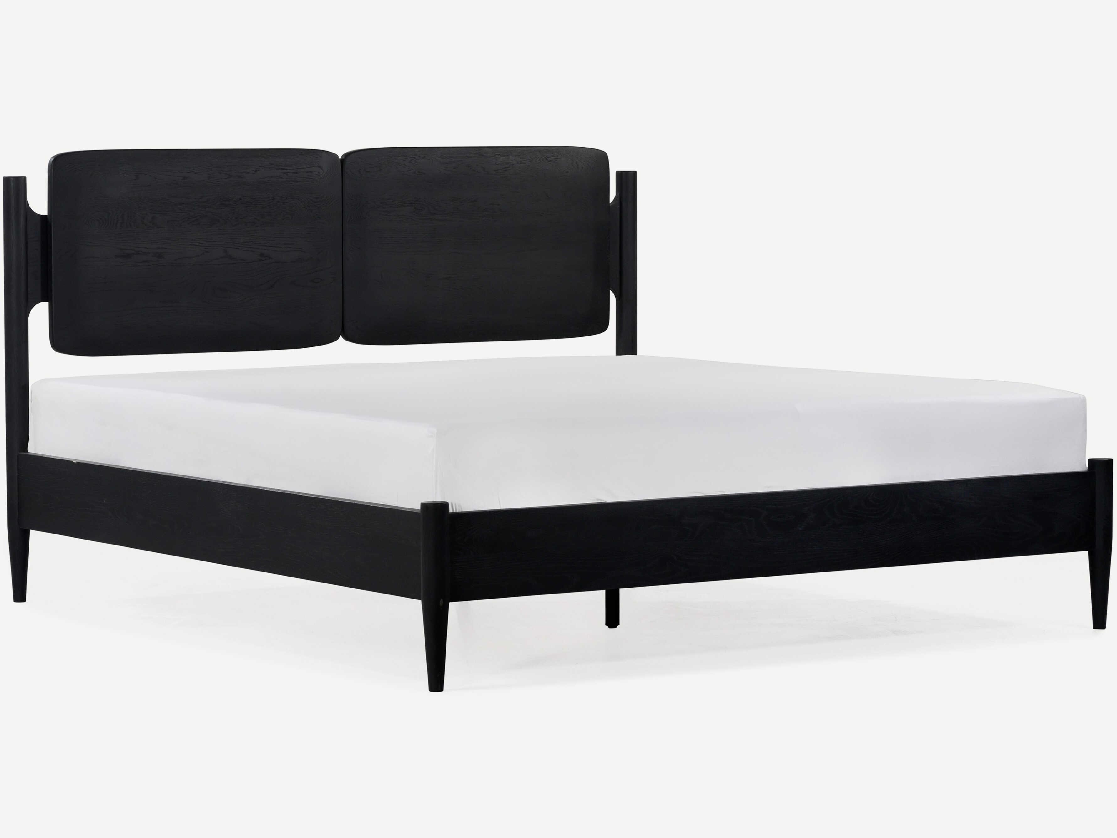 Union Home Daniel Charcoal Black Oak Wood Queen Platform Bed