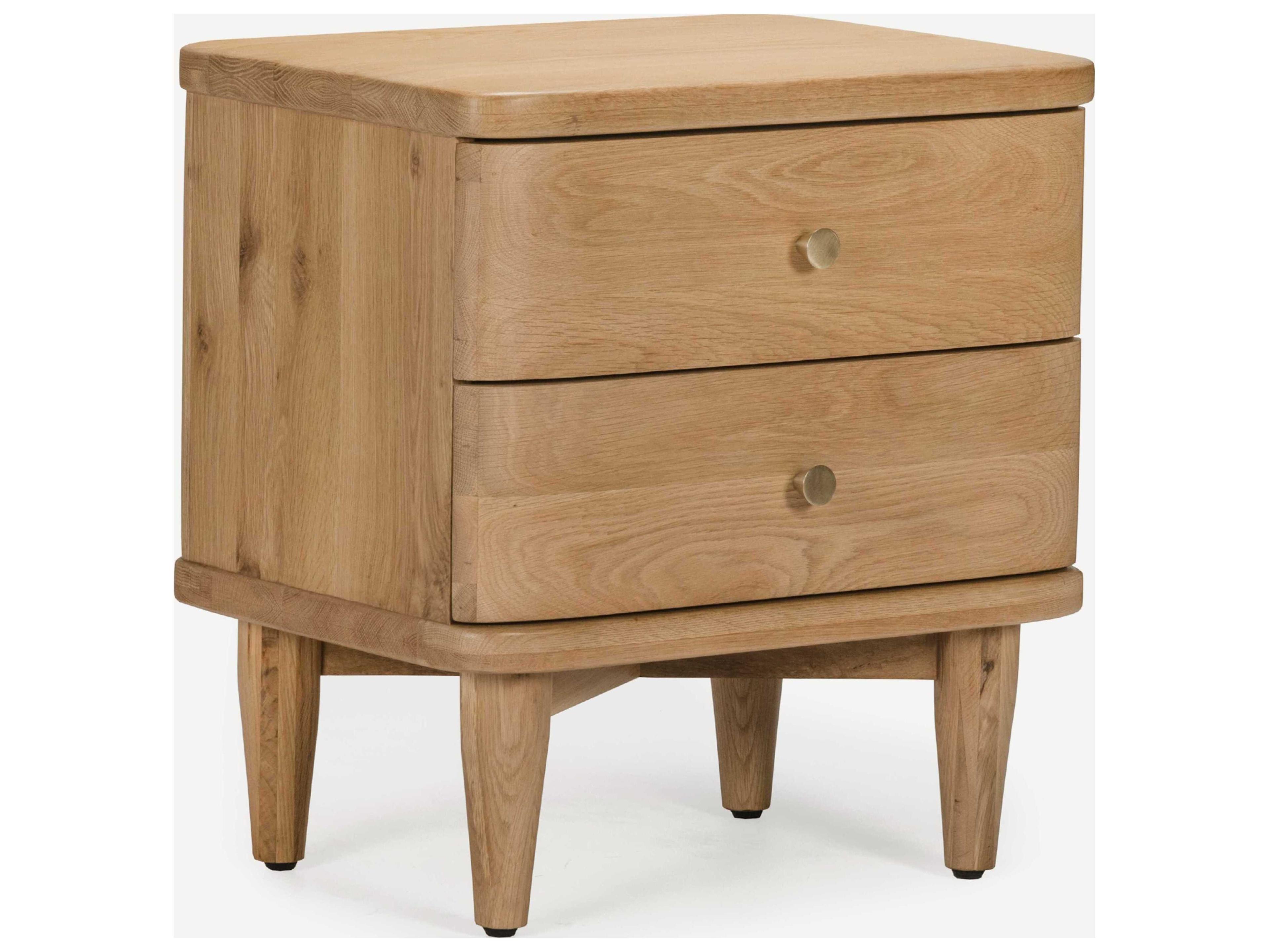 Union Home Daniel 2-Drawers Oak Wood Nightstand